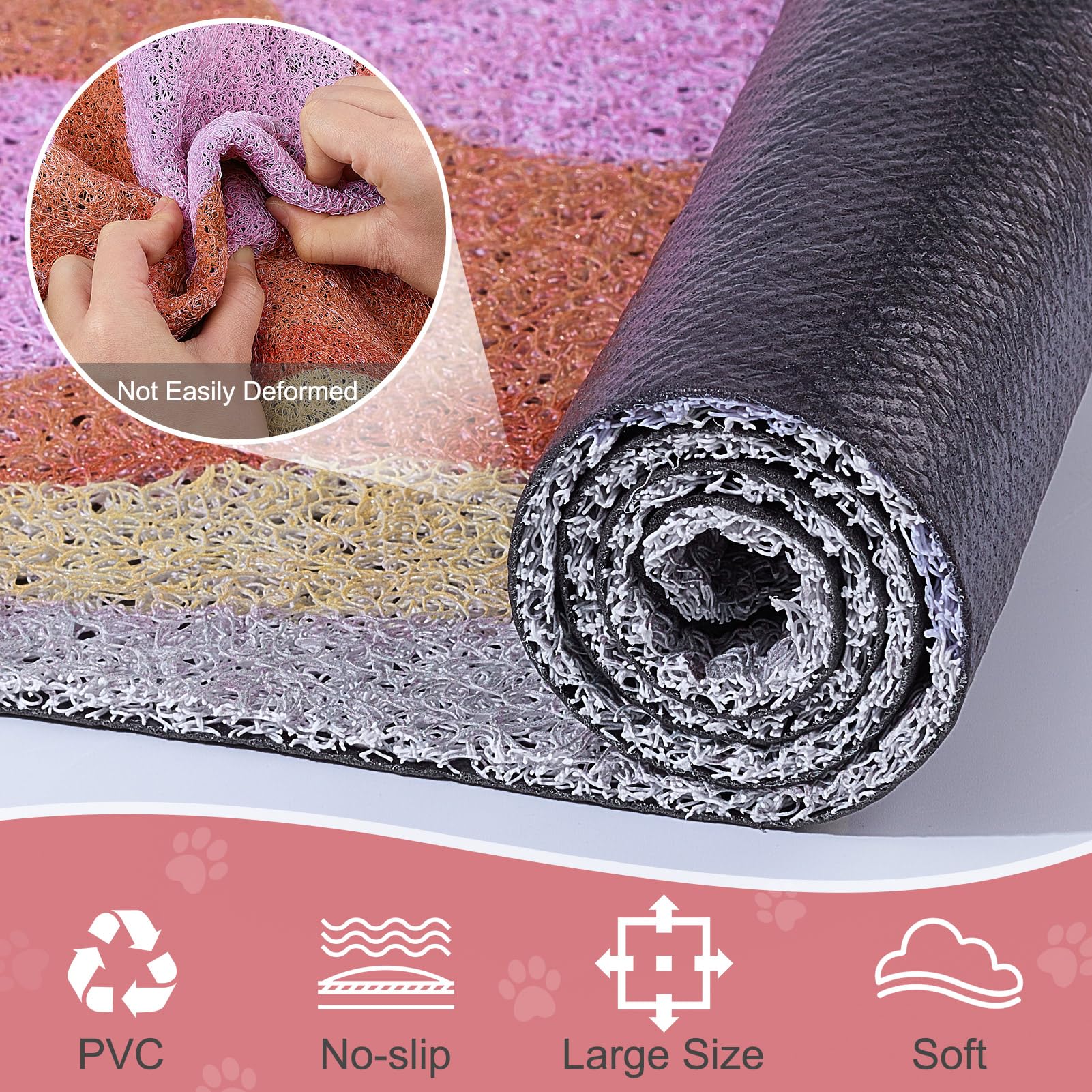 Premium Non-Slip Cat Litter Mat - Large Unicorn Design Litter Box Mat with High Trapping Efficiency, Soft & Easy to Clean Kitty Litter Mat, Cute Cat Food Mat for Pet Owners - Perfect for Hardwood Floors & Multi-Cat Homes
