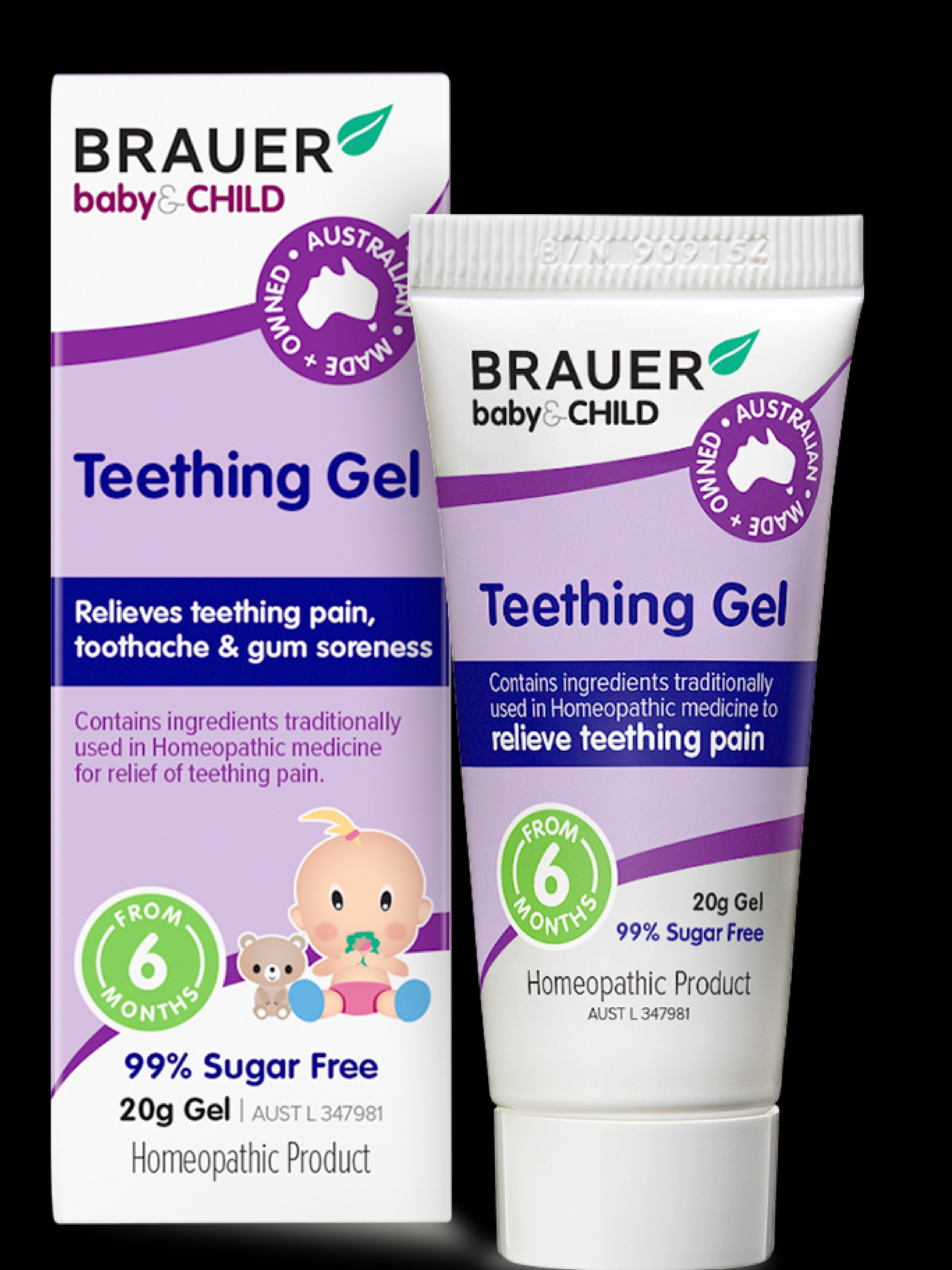 Brauer Baby & Child Teething Gel - Natural Pain Relief for Infants & Toddlers - Soothes Sore Gums - Safe & Effective - Perfect for Home & Travel Use