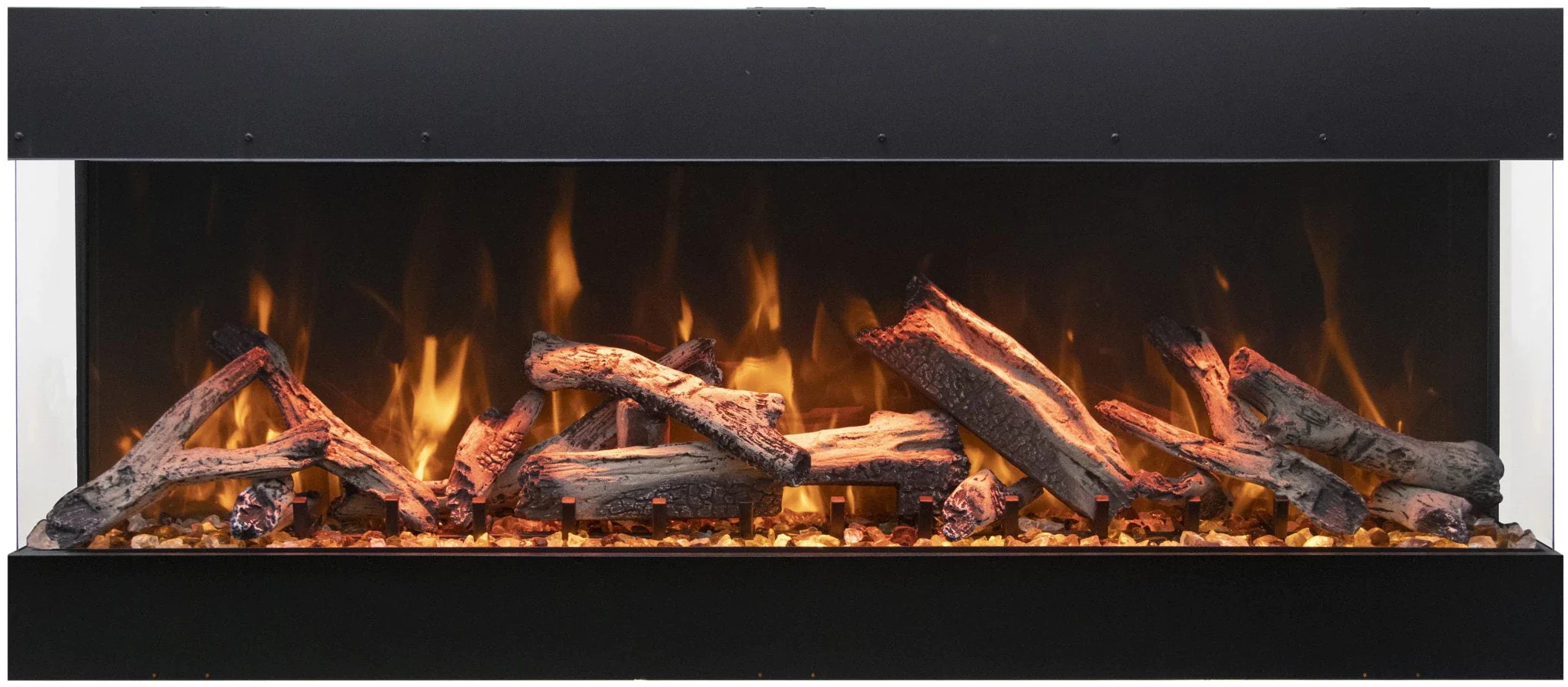 Amantii TRV 55 BESPOKE Tru View 3-Sided Built-In Electric Fireplace - Modern Home Heating Solution for Living Room, Bedroom & Office