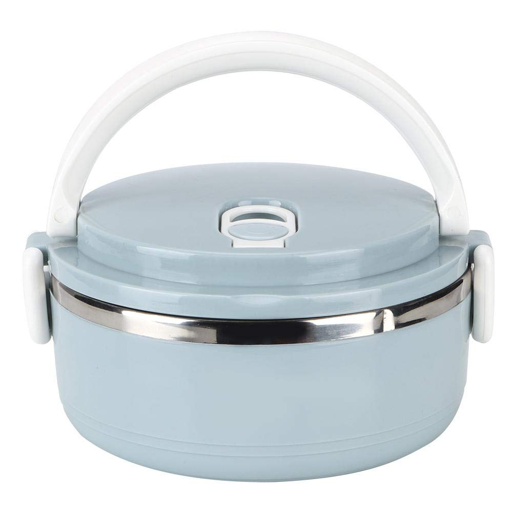 Stainless Steel Insulated Lunch Box - Portable Thermal Food Container for Rice & Noodles (Blue, Single Layer) | Ideal for Office, School & Outdoor Picnics