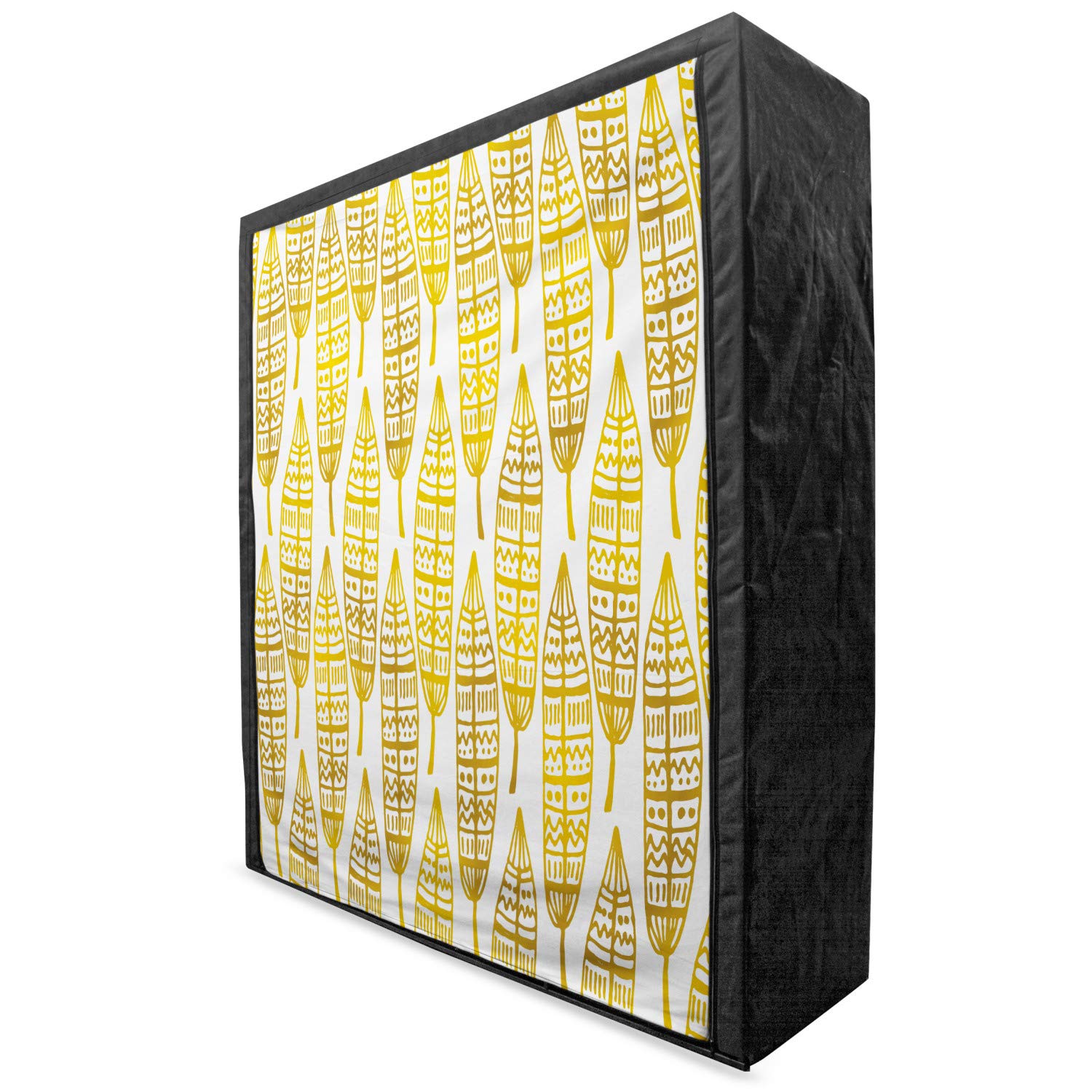 Ambesonne Feather Portable Fabric Wardrobe with Boho Artwork Print - 59