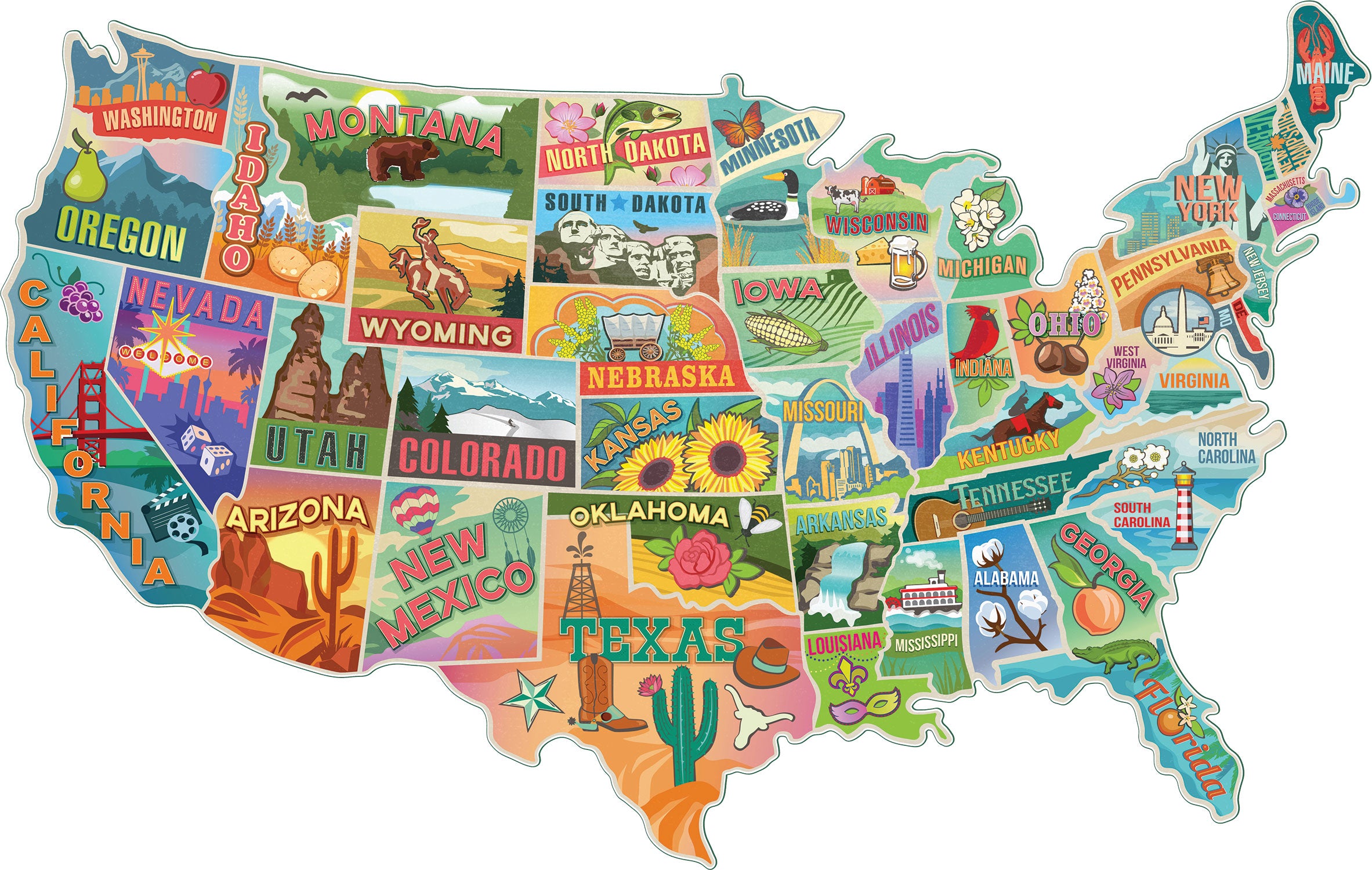 Wood Expressions American Road Trip 1000-Piece Jigsaw Puzzle (50-7010) - Perfect for Family Game Night & Home Decor