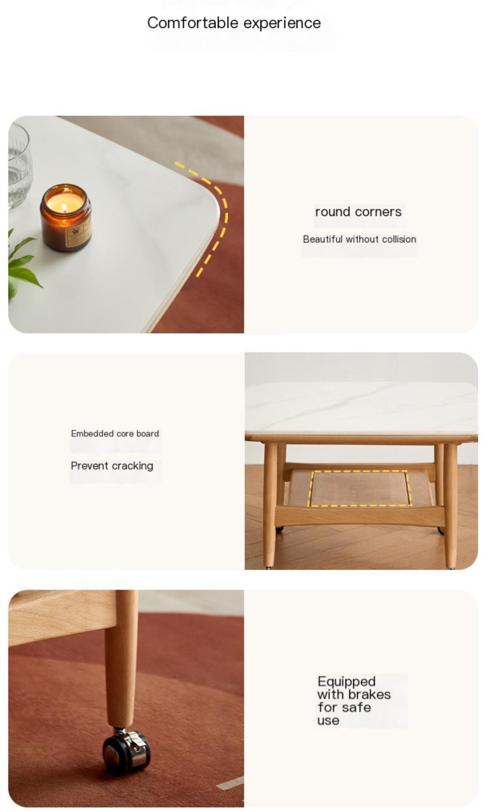Premium Oak Solid Wood Rocking Tea Table - Handcrafted Rustic Coffee Table for Living Room, Patio & Outdoor Relaxation