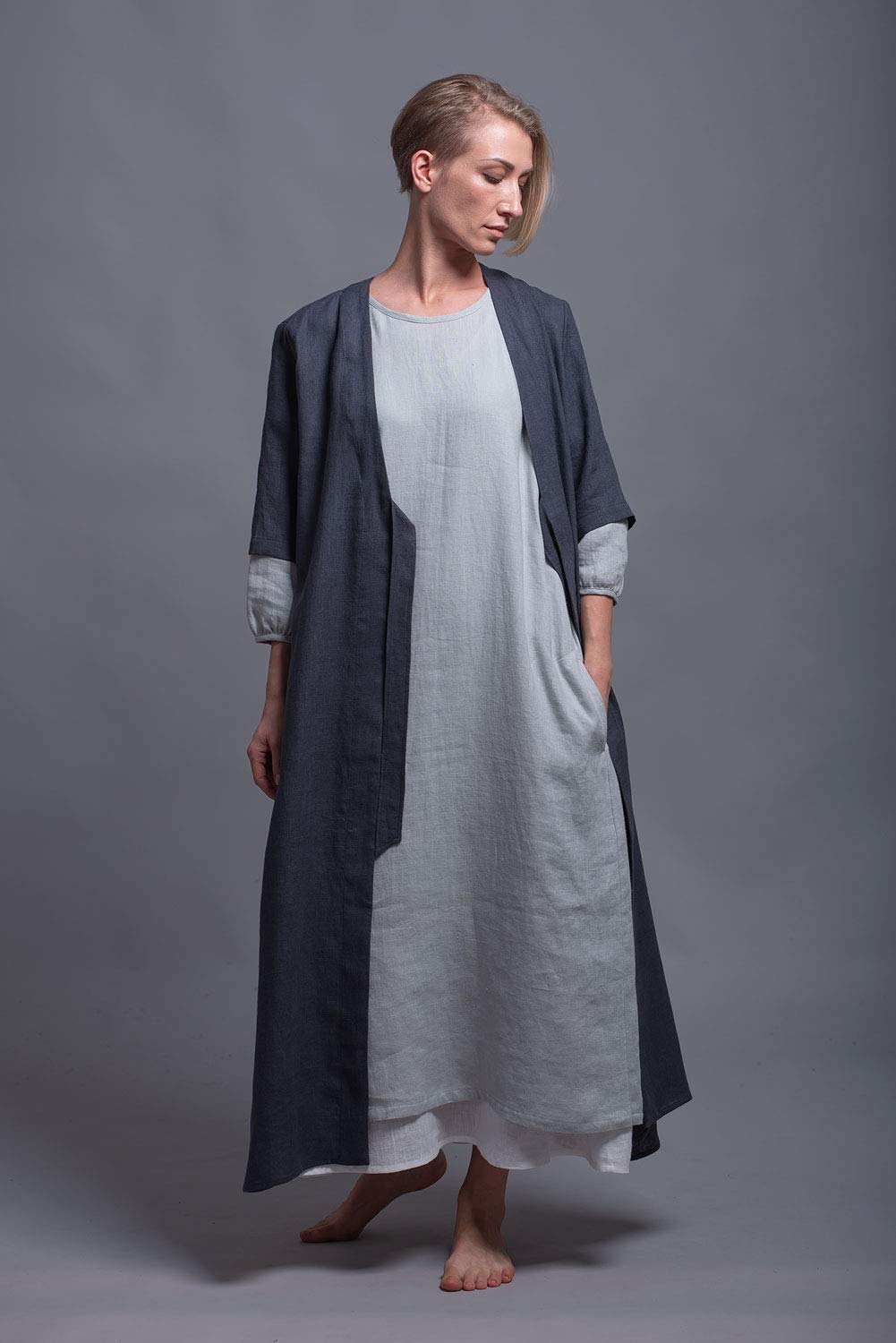 Stylish NIKA Women's Long Sleeve Maxi Dress with Pockets - Plus Size Linen Summer Dress in 31 Colors | Perfect for Beach Vacations, Date Nights & Casual Outings