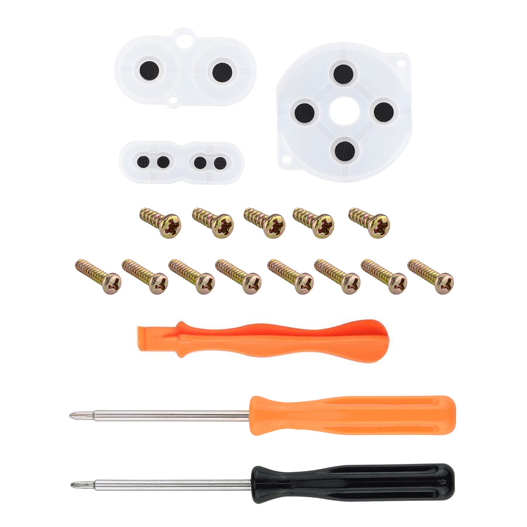 eXtremeRate Replacement Buttons for GBC Handheld Game Console - A/B Buttons, D-Pad, Power/Select/Start Buttons Compatible with Nintendo Gameboy Color (Orange) - Perfect for DIY Repairs & Console Customization