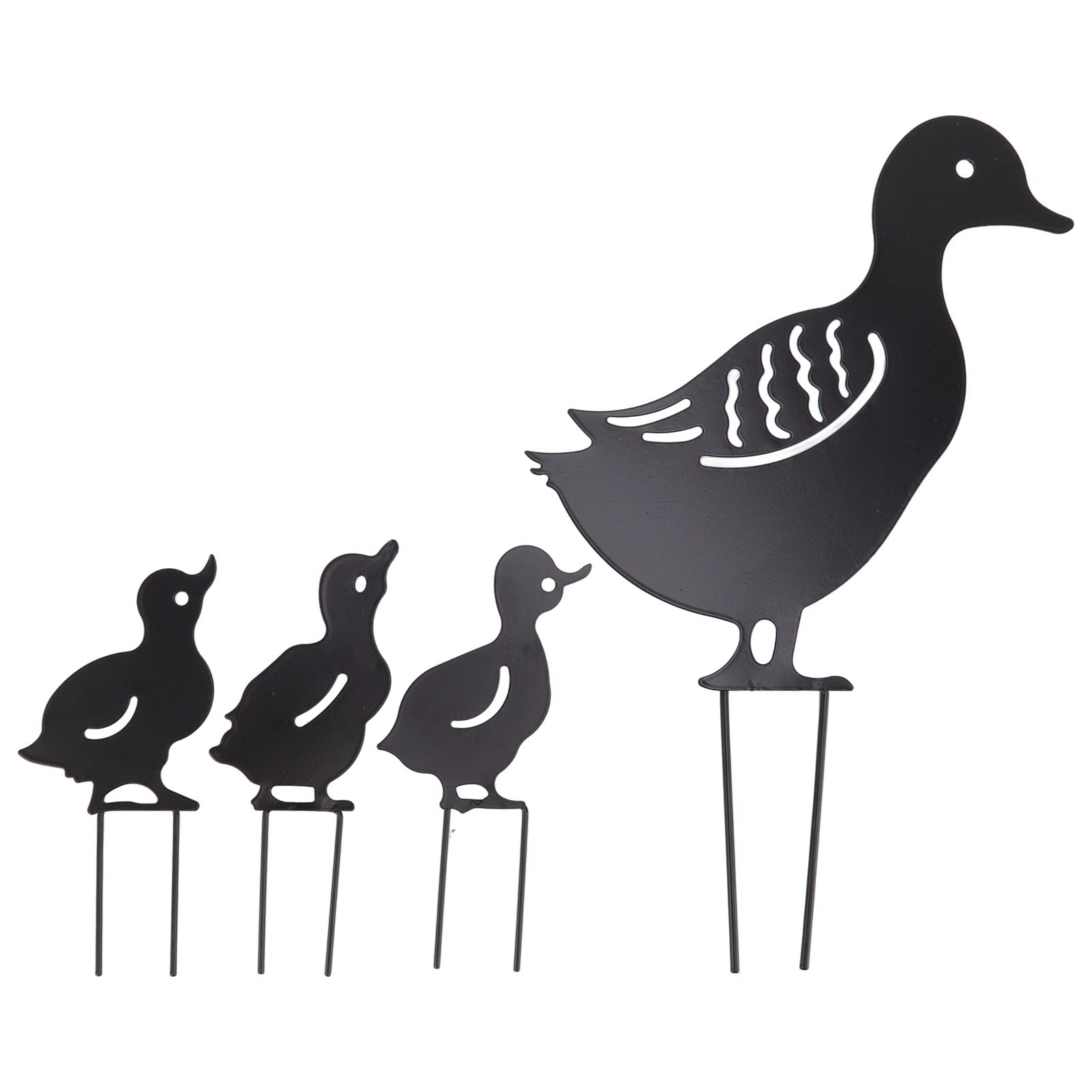 4 Pack Iron Art Metal Duck Garden Stakes - Hollow Design Decorative Lawn Ornaments for Courtyard, Yard & Outdoor Decor | Perfect for Spring Gardening, Landscape Decorating & Backyard Beautification
