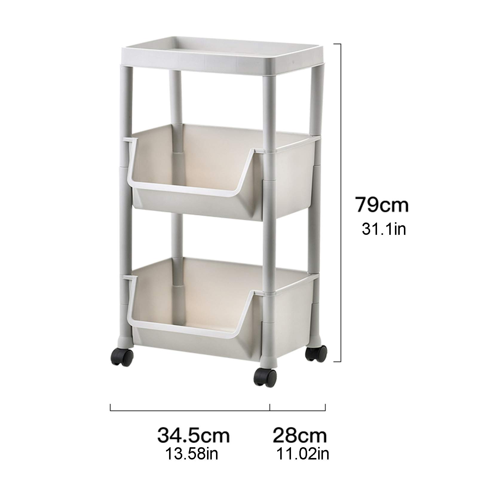 Professional Salon & SPA Rolling Trolley Cart - 3-Tier Beauty Storage Organizer with Wheels for Hairdressing, Tattoo & Nail Equipment (Black/Gray) - Perfect for Salon Stations, Mobile Services & Home Spa Organization