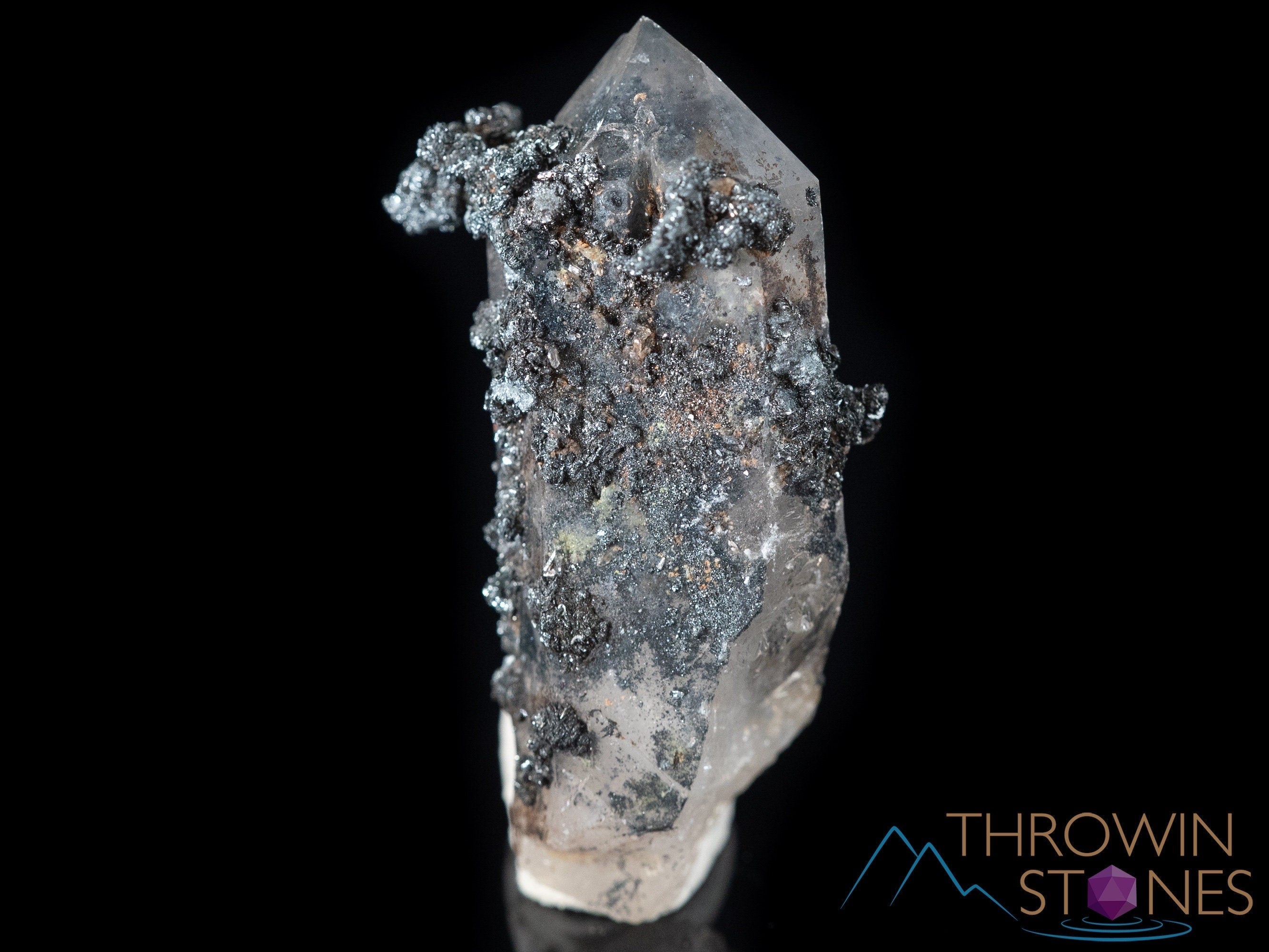 Natural QUARTZ Raw Crystal Cluster with Specular HEMATITE - Healing Stones for Home Decor, Housewarming Gift, Meditation & Spiritual Healing | Perfect for Office Desk, Living Room & Bedroom Decor