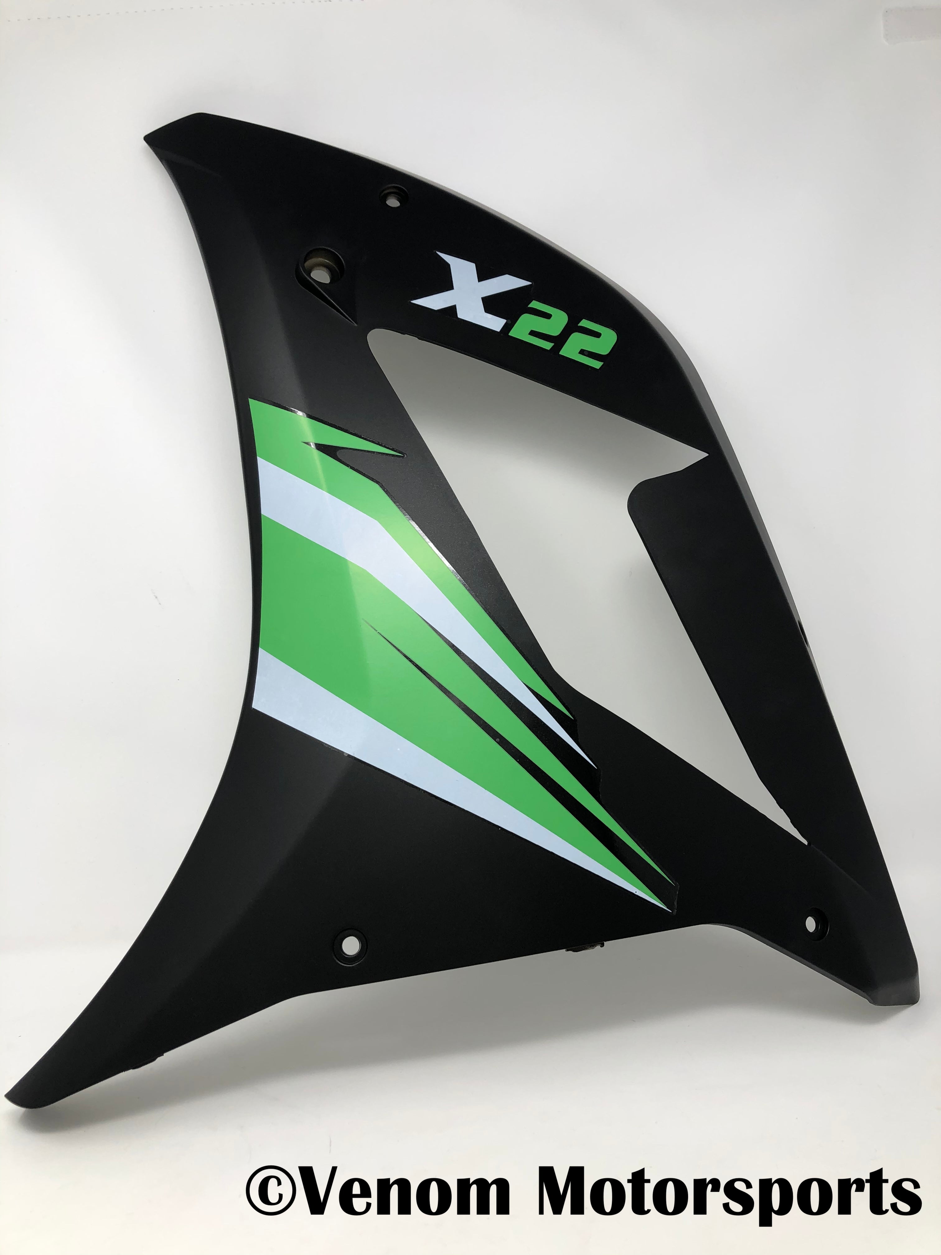 Venom X22 125cc Motorcycle Left Side Fairing (125001003) - Replacement Body Panel for Off-Road & Street Riding