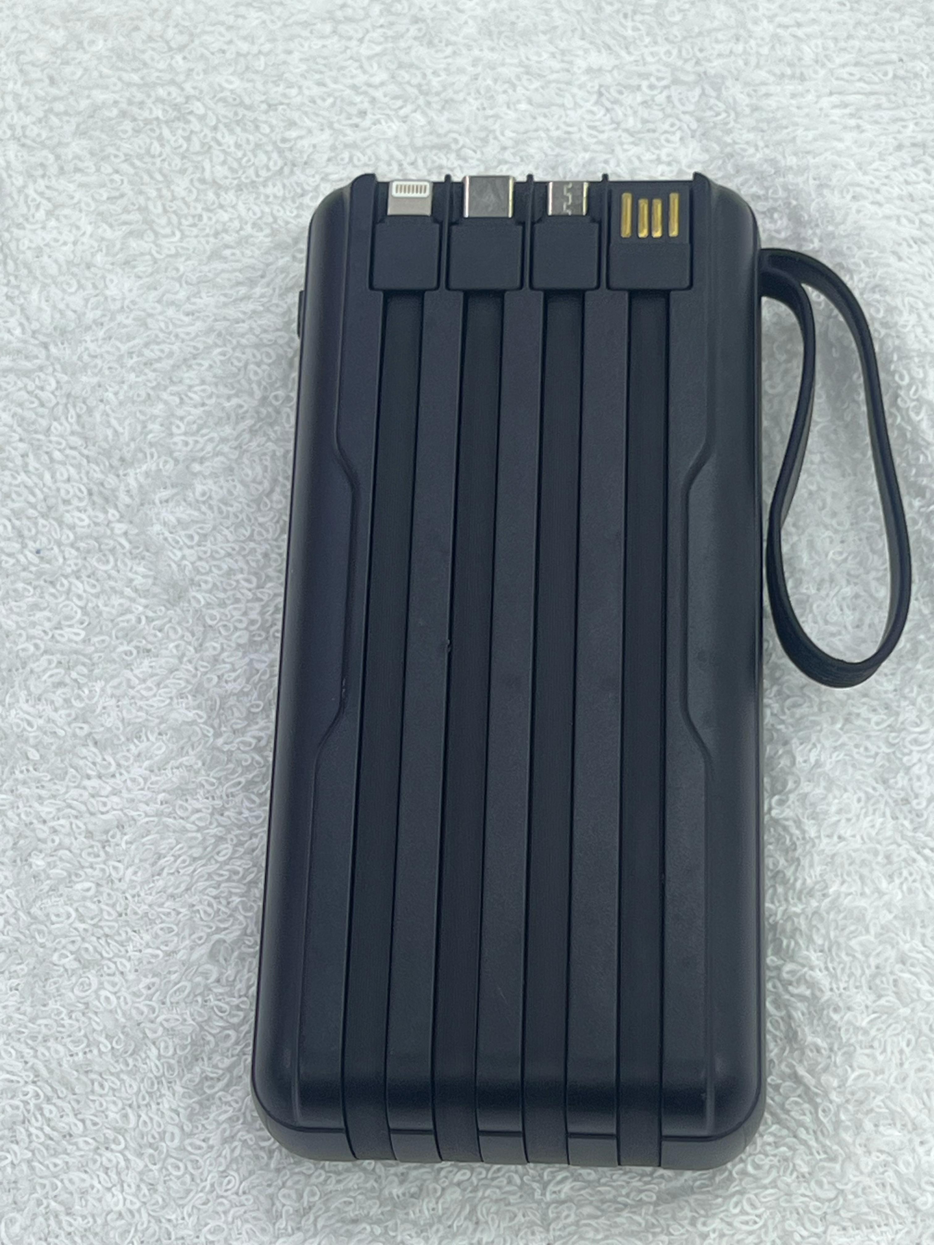 Alldocube P1 10000mAh Portable Charger with Built-in USB C & Lightning Cables - Fast Charging Power Bank for iPhone, Android, iPad - Perfect for Travel, Camping & Emergency Backup