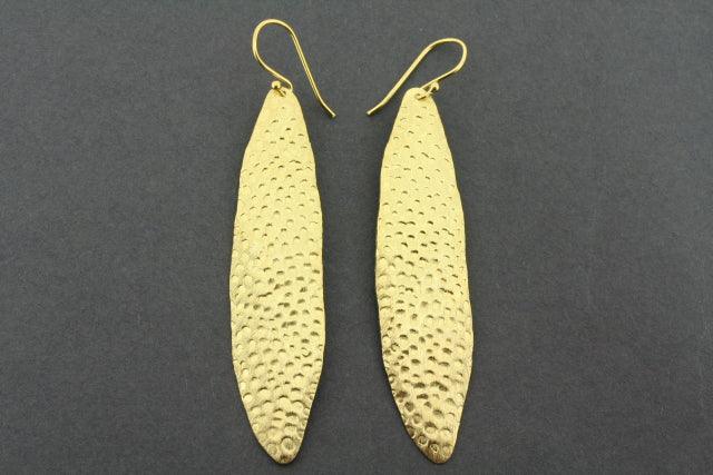Elegant Gold Plated Battered Olive Leaf Earrings for Women - Perfect for Weddings, Parties, and Everyday Wear