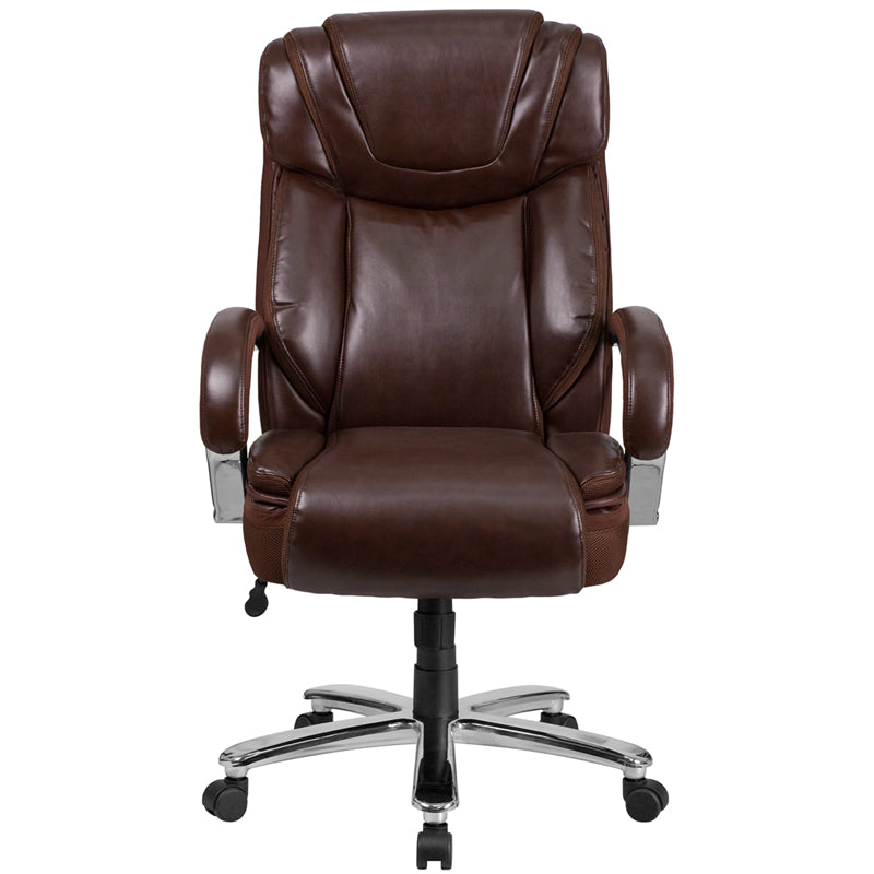 FLASH HERCULES Series Big & Tall 500 lb. Capacity LeatherSoft Executive Swivel Ergonomic Office Chair with Extra Wide Seat - Perfect for Home Office, Gaming, and Heavy-Duty Workspaces