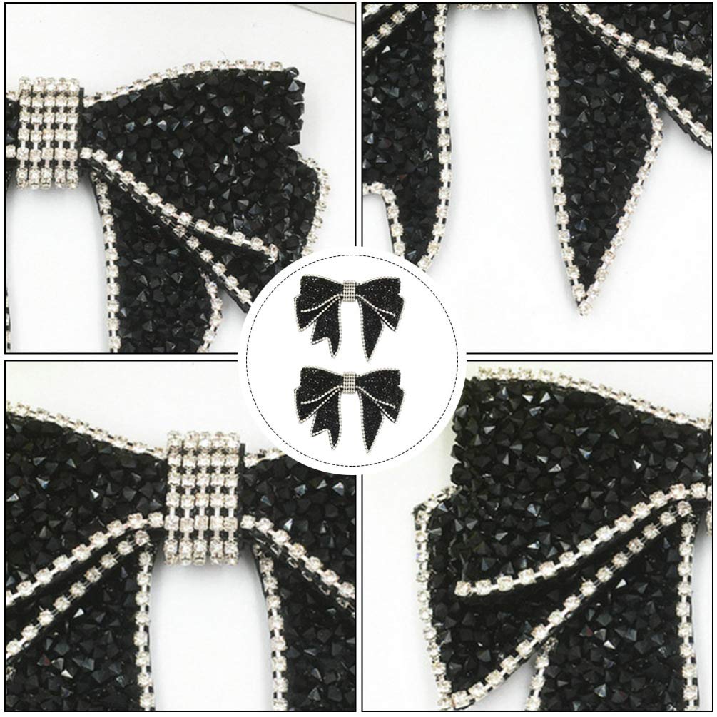 Sparkling Rhinestone Bow Shoe Clips - Crystal Bowknot Patches for Hat, Dress & Wedding Shoes - Elegant Pink Shoe Accessories for Bridal, Prom & Party Outfits