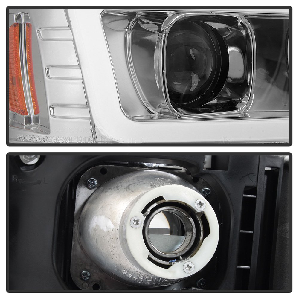 ACANII LED Projector Headlights for 1999-2006 GMC Sierra Yukon Denali - Bright White Light Tube Headlamps Pair (Driver & Passenger Side) - Perfect for Night Driving & Off-Road Adventures
