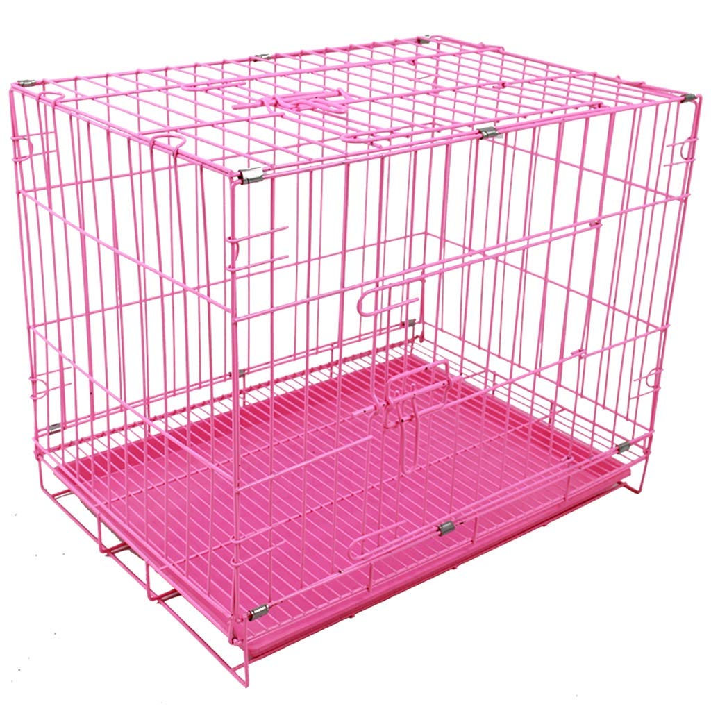 XXCCHH Foldable Metal Dog Crate - Indoor/Outdoor Pet Cage with Removable Tray & Wheels | Portable Kennel for Small Dogs | Perfect for Travel, Training & Home Use
