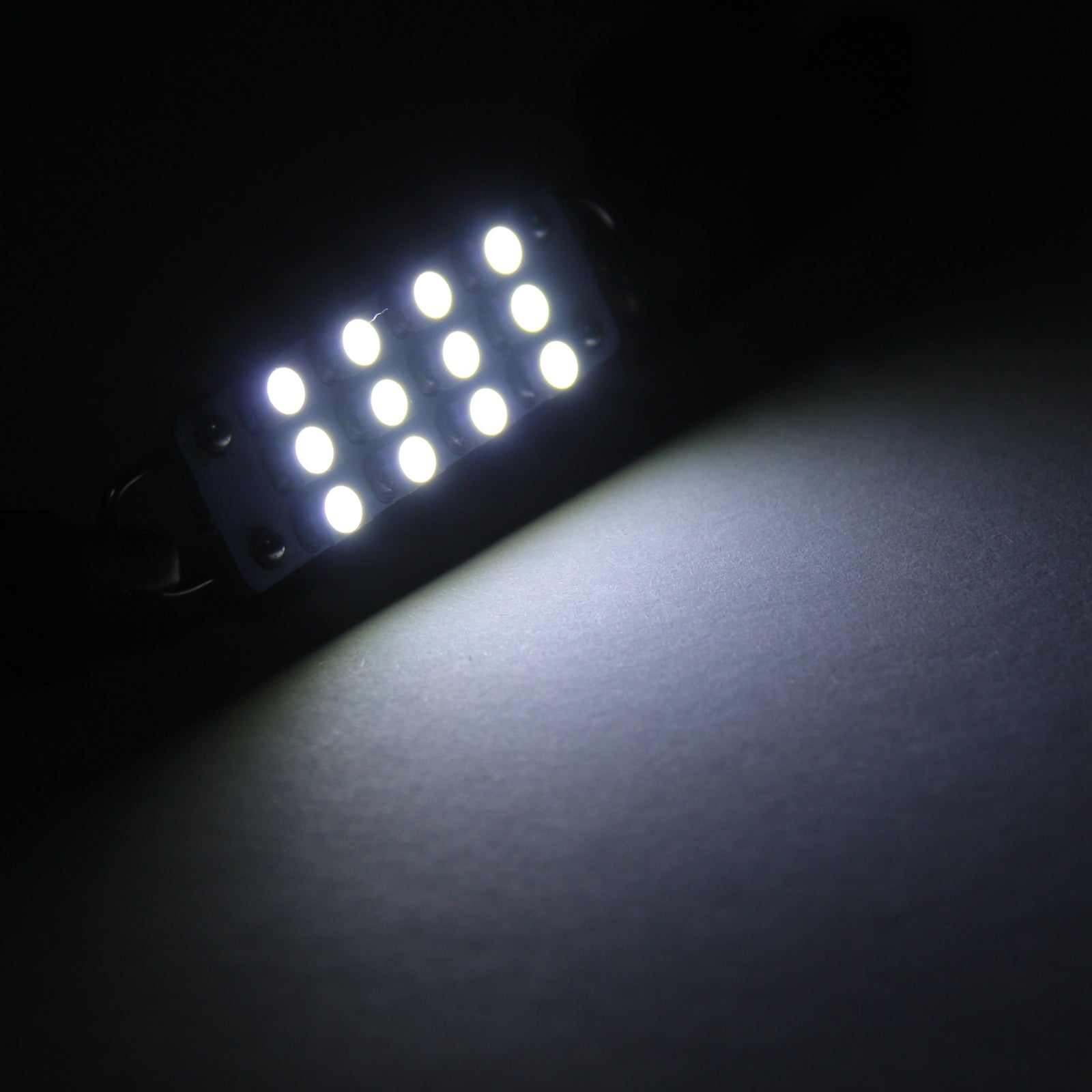 10x Super White Festoon 44mm 12 SMD Rigid Loop LED Light Bulbs 1.73