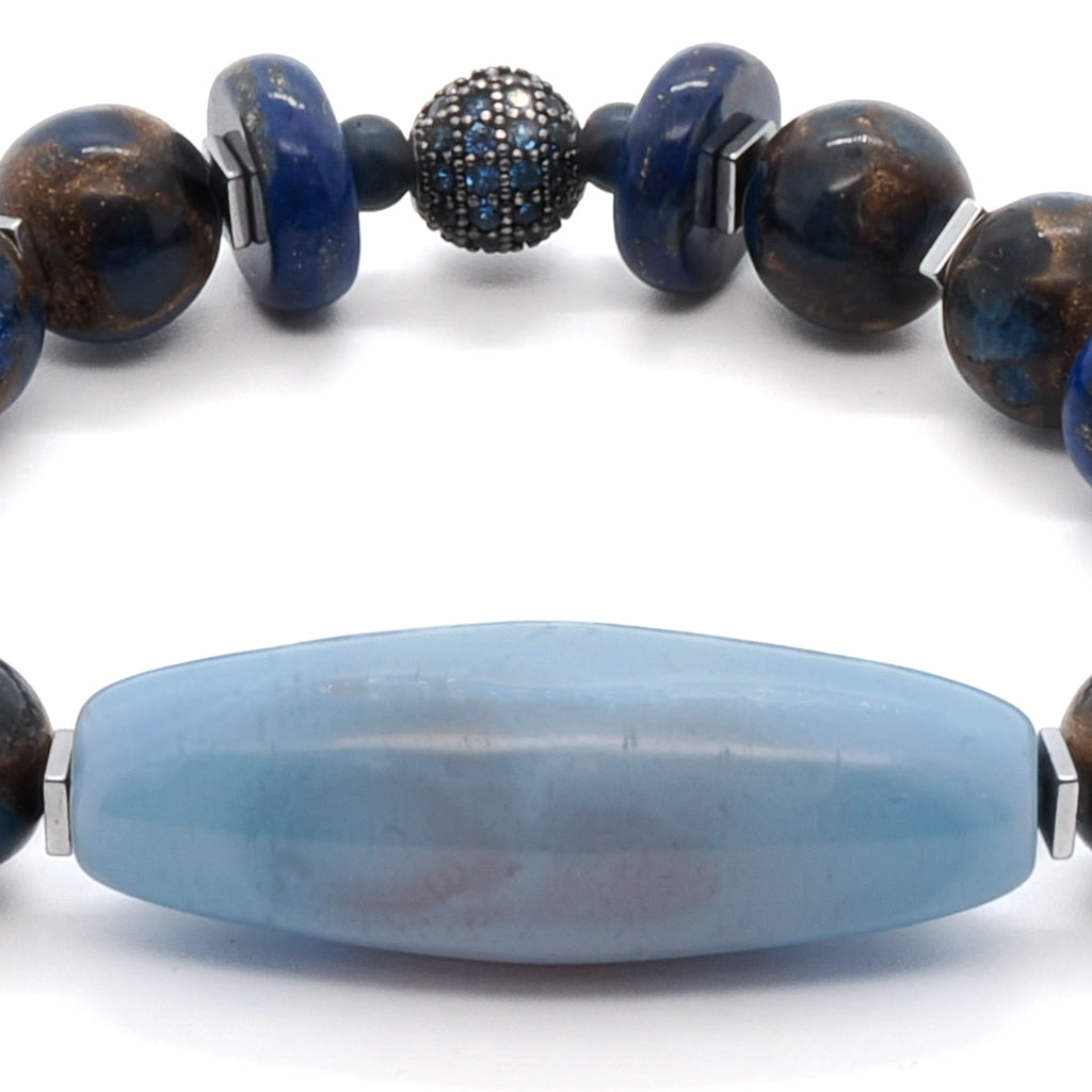 Ocean Inner Peace Bracelet Set - Natural Stone Beaded Bracelets for Women, Yoga Meditation Jewelry, Spiritual Healing Gifts for Stress Relief (Perfect for Yoga, Meditation, and Daily Wear)