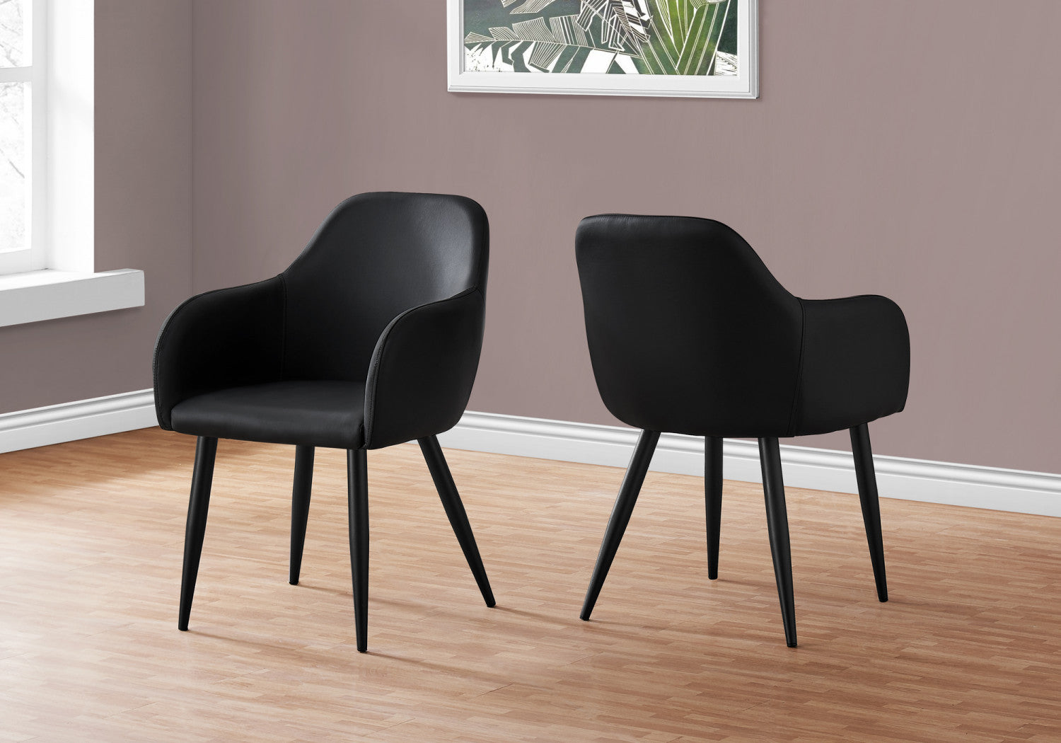 Amara Modern Dining Chairs - Set of 2 Black Upholstered Side Chairs for Kitchen, Dining Room & Home Office - Comfortable & Stylish Seating Solution