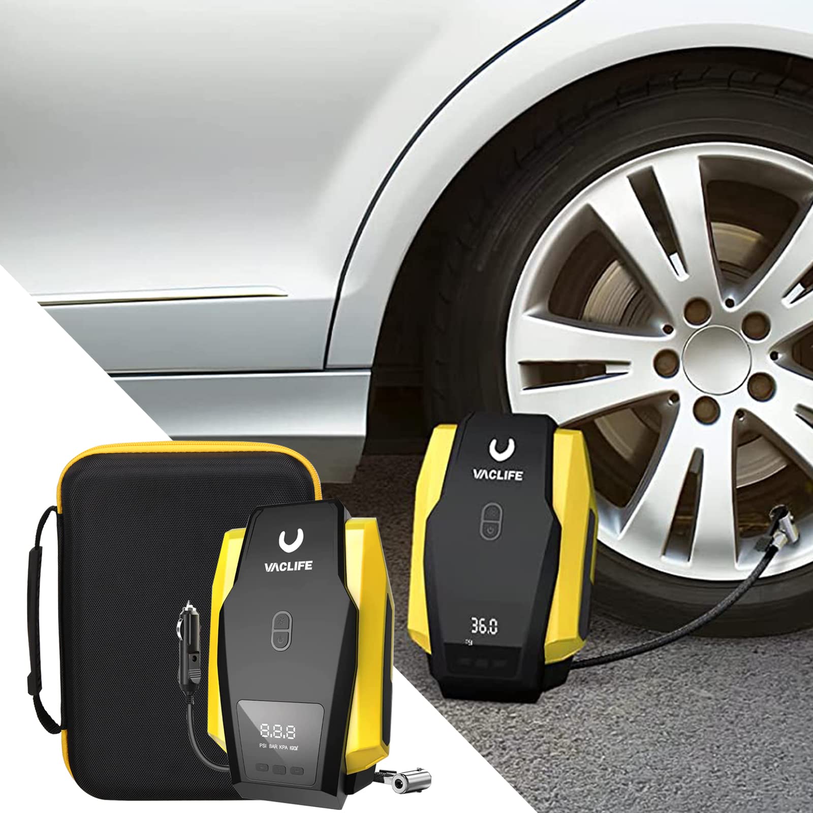 Aproca Durable Travel Storage Case for Powools Portable Tire Inflator & Air Compressor - Compact Organizer for Car, Bike, RV & Camping Accessories