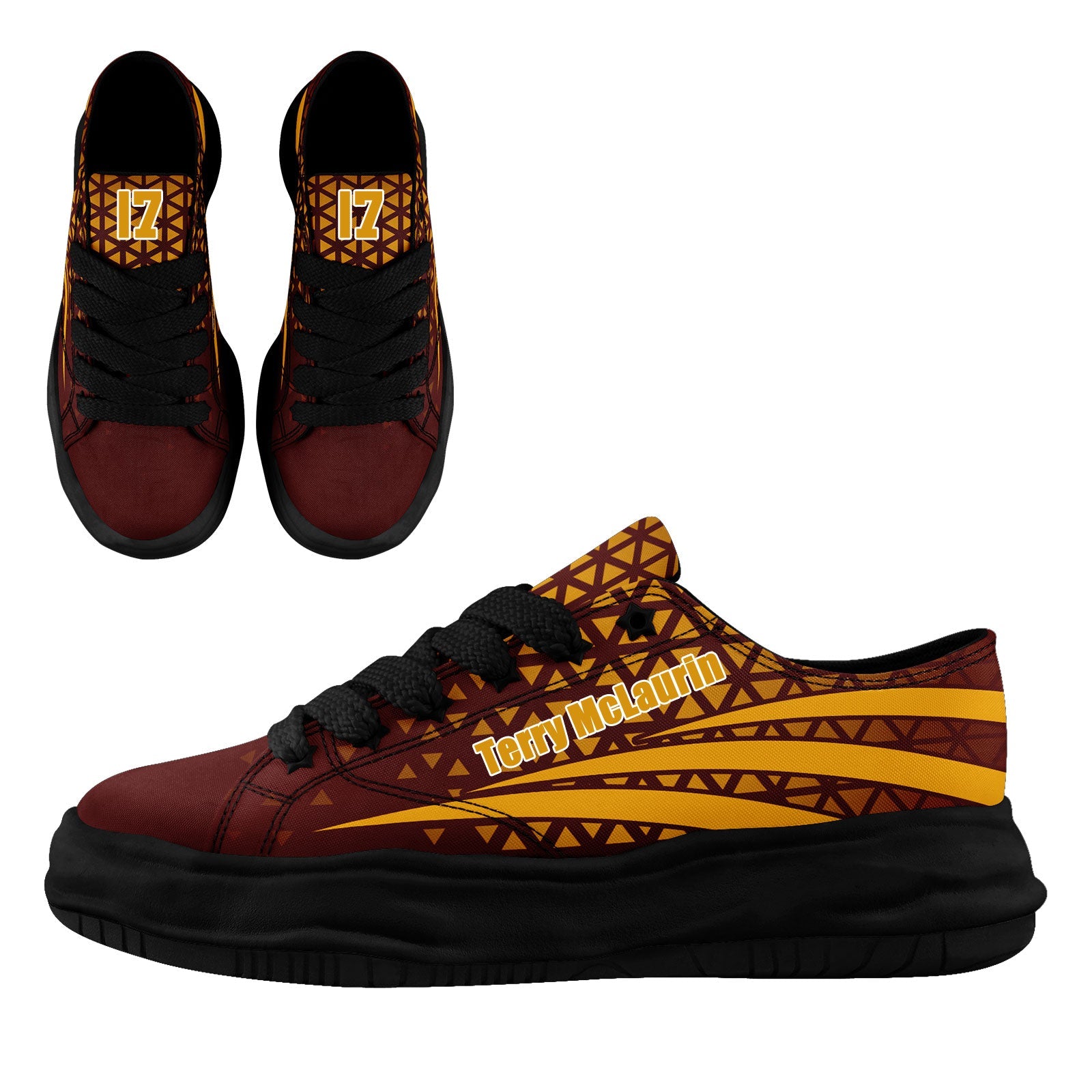 Custom Personalized Deep Red & White Washington Sneakers - FN038 D023003 - Perfect for Casual Wear, Sports & Fashion Outfits