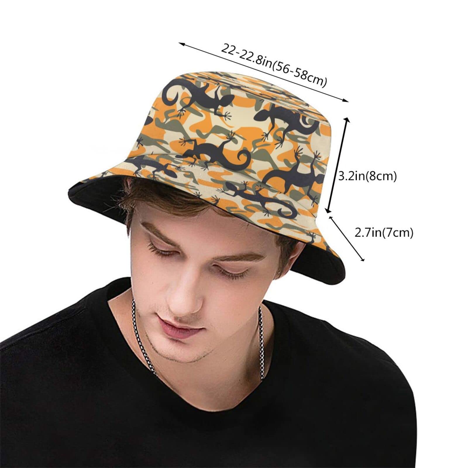 Stylish Lizard Print Bucket Hat - Cute Animal Design Sun Hat for Women & Men | Perfect for Fishing, Beach, Outdoor Activities & Happy Muharram Celebrations