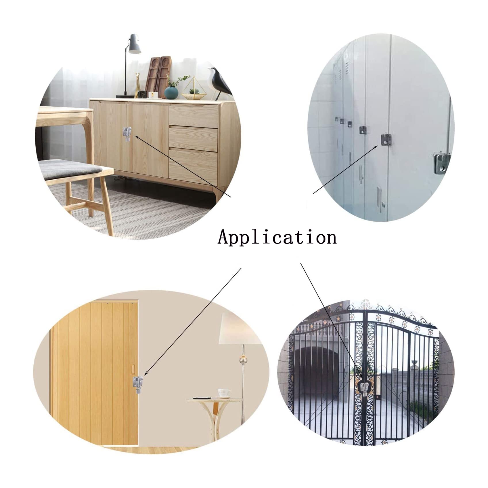 Stainless Steel Sliding Door Bolt Latch Safety Lock - 2 Pack Right Opening for Windows, Barn Doors, Closets, Drawers & Cabinets | Secure Garage & Home Security | Durable Metal Lock for Child Safety & Pet Protection