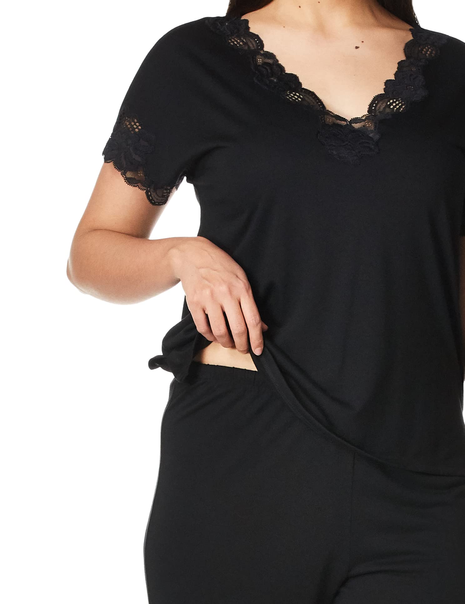 Natori Women's Plus Size Zen Floral Short Sleeve Pajama Set - Soft Cotton Sleepwear for Comfortable Nights, Lounge Wear & Relaxation at Home