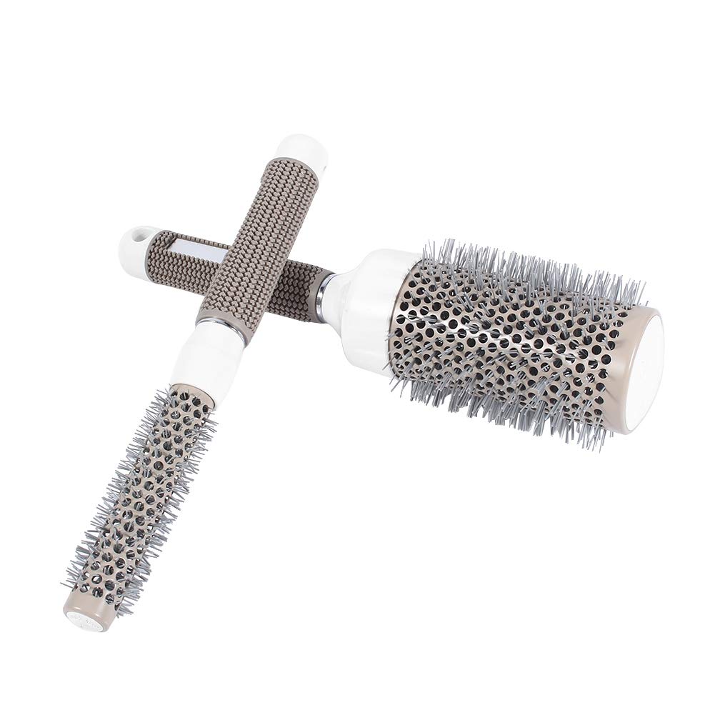 **ANGGREK 5-Size Ceramic Curling Iron Brush Set - Heat Resistant Salon & Barber Round Brushes for Curly, Tangled Hair - Perfect for Blow Drying, Styling & Salon Use (Size 19#)**
