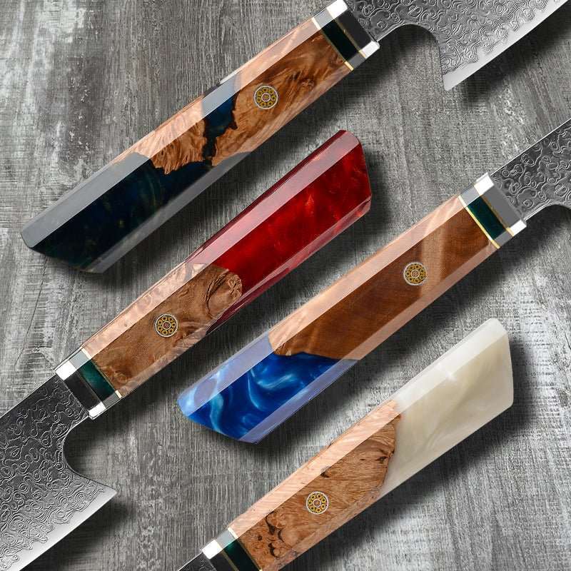 Premium Japanese VG10 Damascus 8-Inch Chef Knife with Exotic Olive Wood Handle & Leather Sheath – Perfect for Professional Chefs, Home Cooking, and Gourmet Food Preparation