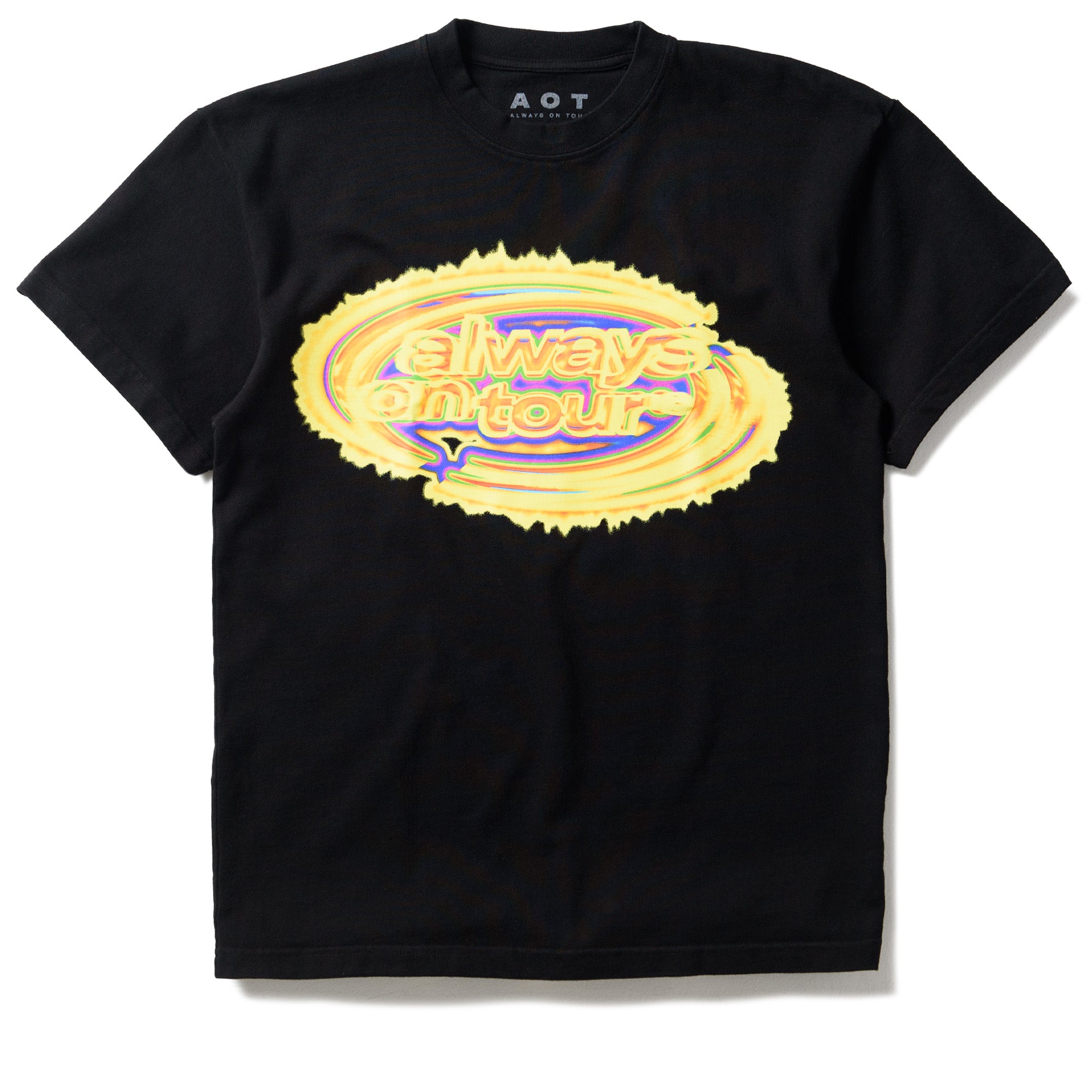 Always On Tour Aura Spinner Tee - Black | Stylish Graphic T-Shirt for Men & Women | Perfect for Concerts, Travel & Casual Outings