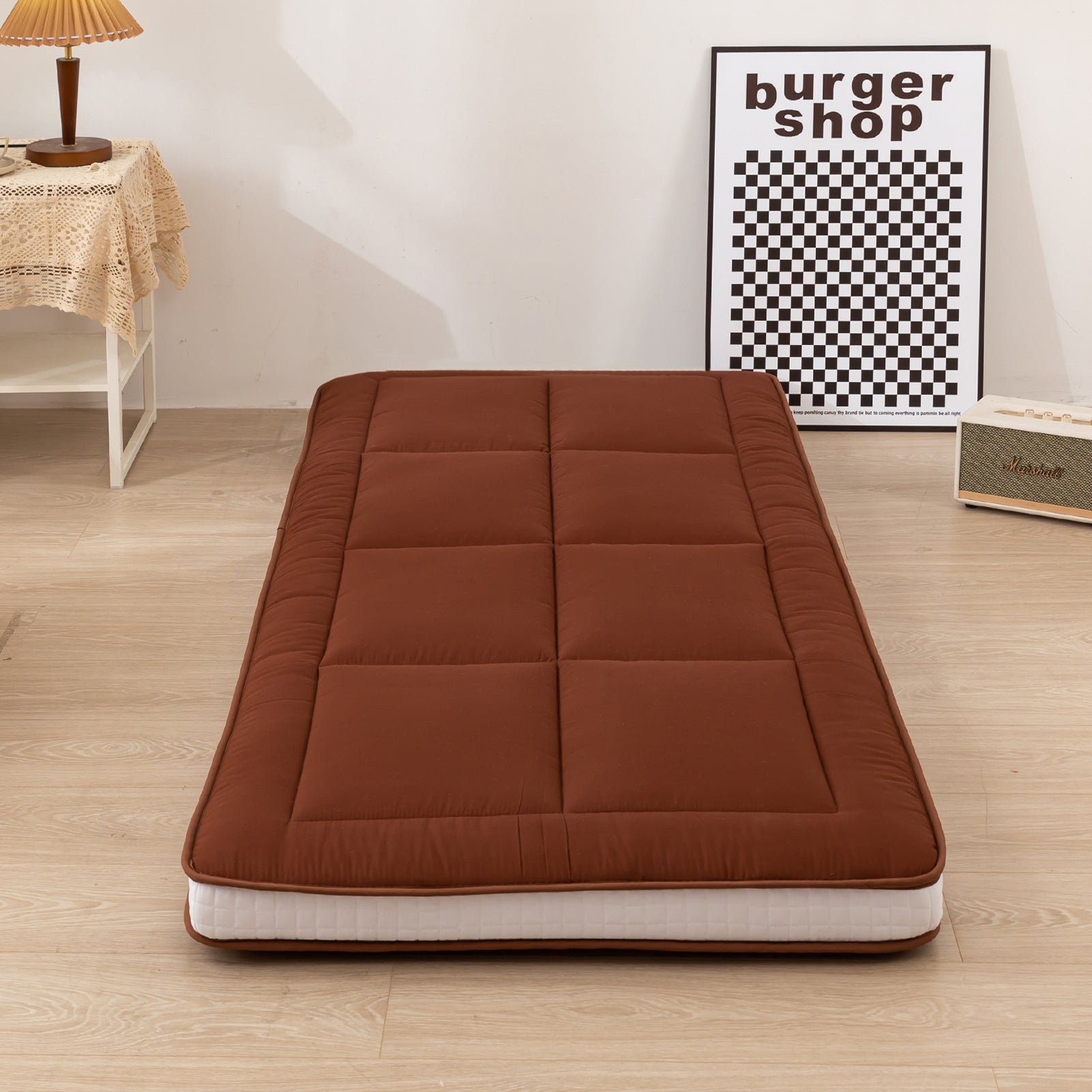 MAXYOYO 32 x 75 Inch Cot Size Futon Mattress - Foldable Floor Mattress, Tatami Mat for Guest Bed, Camping & Home Decor | Comfortable & Space-Saving Sleeping Solution