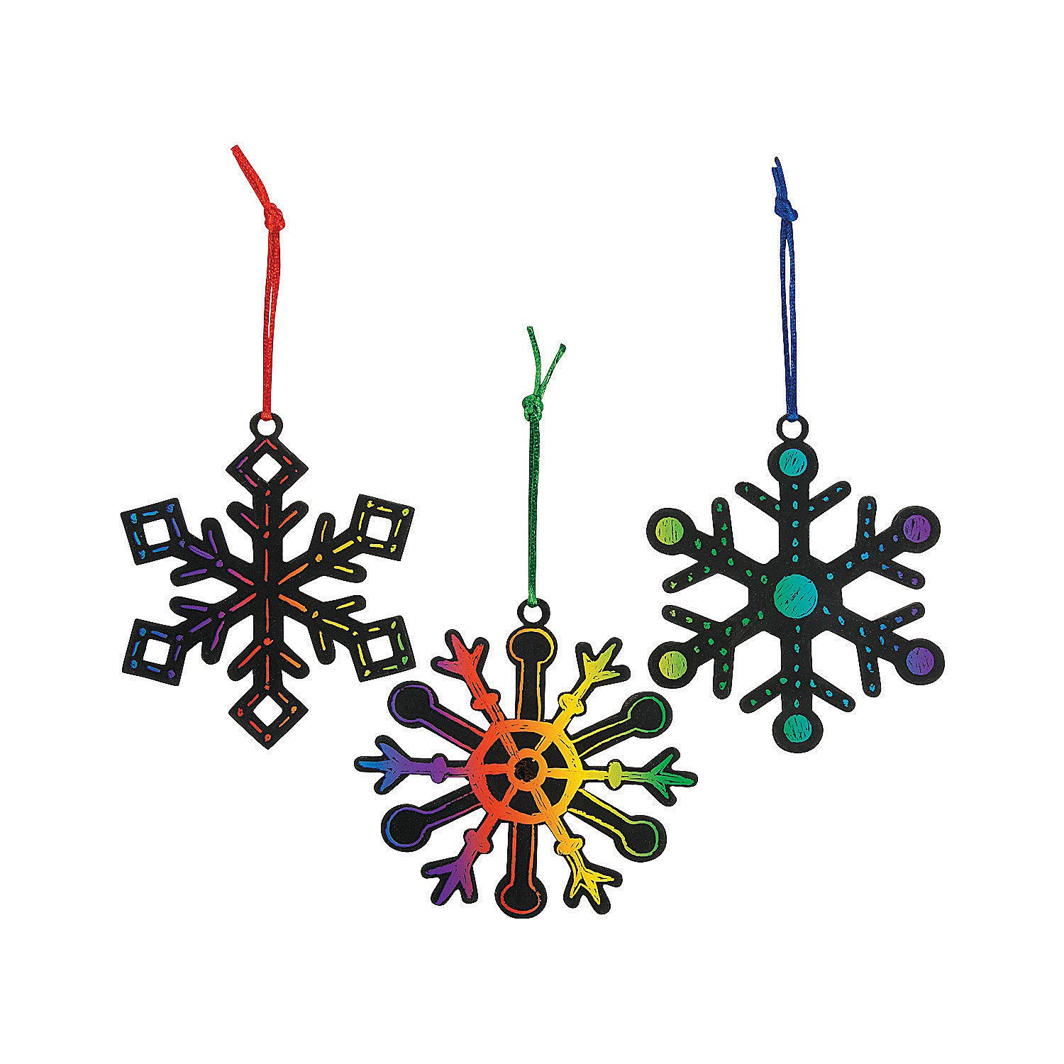 Magic Color Scratch Snowflake Ornaments - DIY Christmas Crafts for Kids, VBS Vacation Bible School Decorations - Fun Home Activities & Holiday Party Supplies | Perfect for Classroom Projects, Winter Decor, and Family Crafting Time