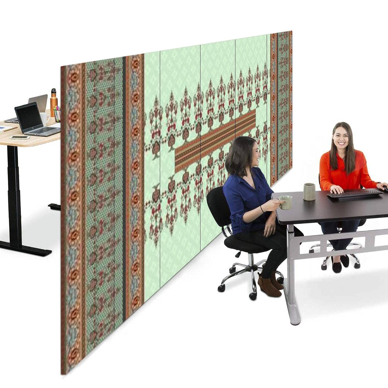 6-Panel Canvas Room Divider Screen with Digital Print Design - Foldable Privacy Partition for Bedroom, Office & Living Space | Decorative Wall Separator for Home Décor & Workspace Organization