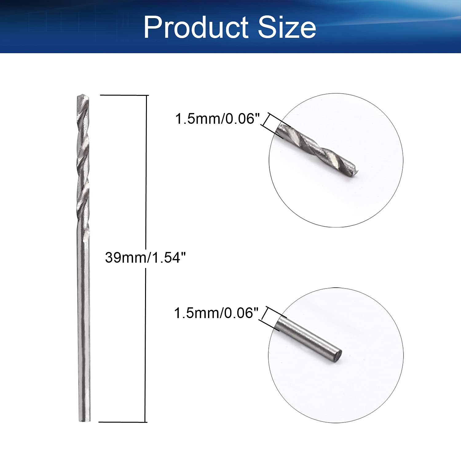 **Auniwaig 1.5mm HSS Twist Drill Bit Set - 10pcs High-Speed Steel Jobber Drill Bits for Steel & Aluminum Alloy - Perfect for Metalworking, Woodworking, and DIY Projects**