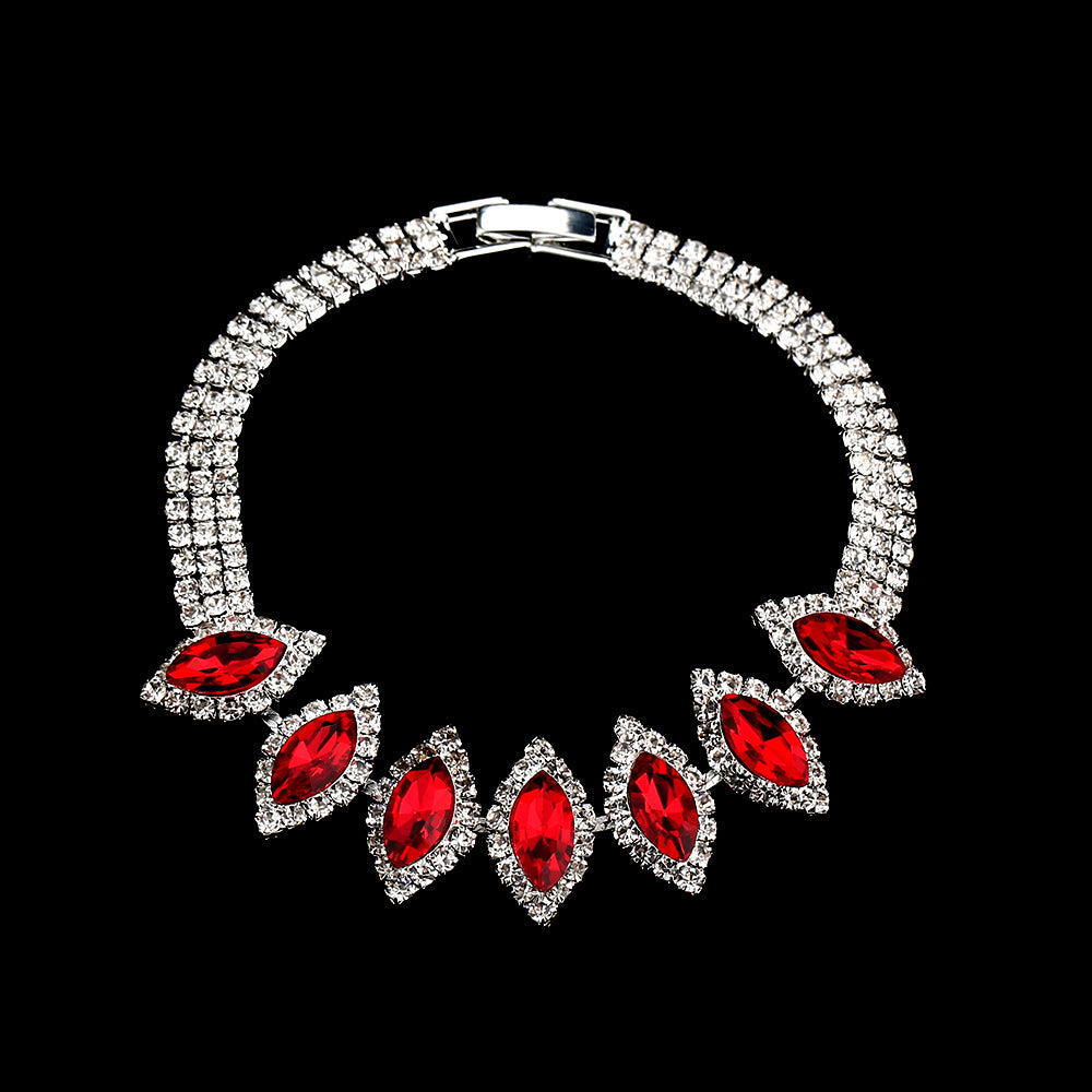 Elegant White Crystal Floral Jewelry Set for Brides - Perfect for Weddings, Prom & Special Occasions