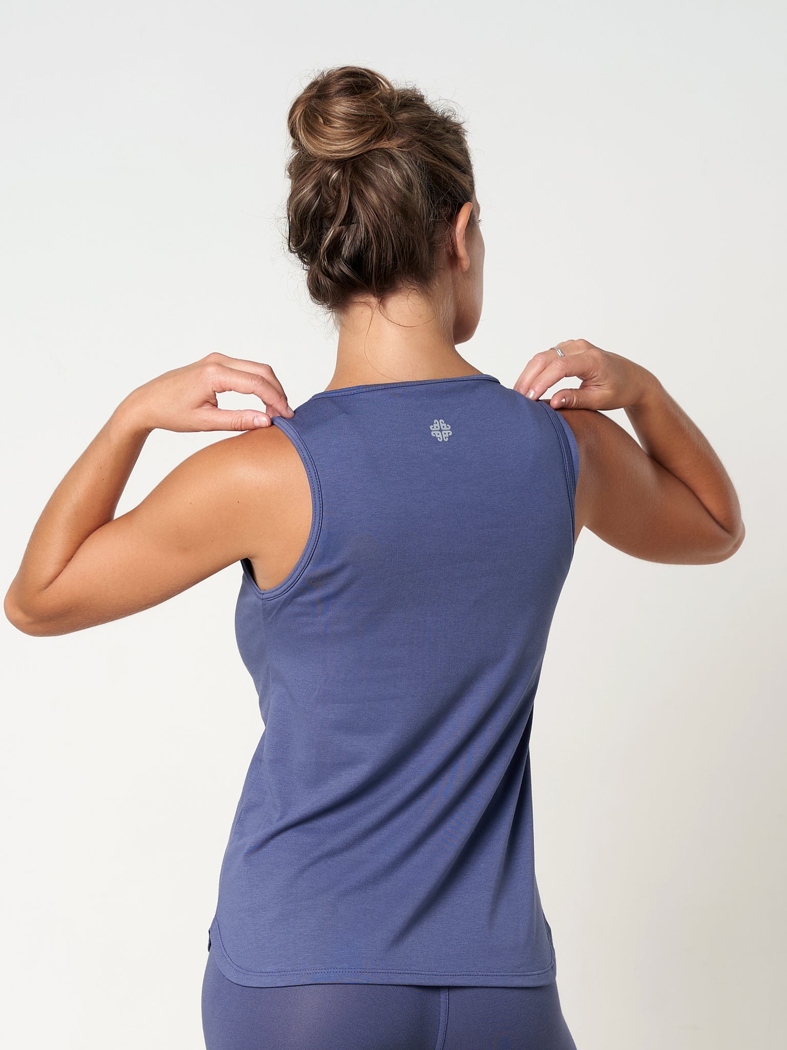 Gossypium Freedom Yoga Vest for Women - Breathable & Comfortable Indigo Workout Top - Perfect for Yoga, Pilates & Gym