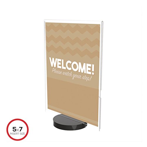Deflect-o Superior Image Round Base Frames - 12 Pack Durable Plastic Display Stands for Photos, Artwork, and Signage - Perfect for Retail Stores, Galleries, and Home Decor