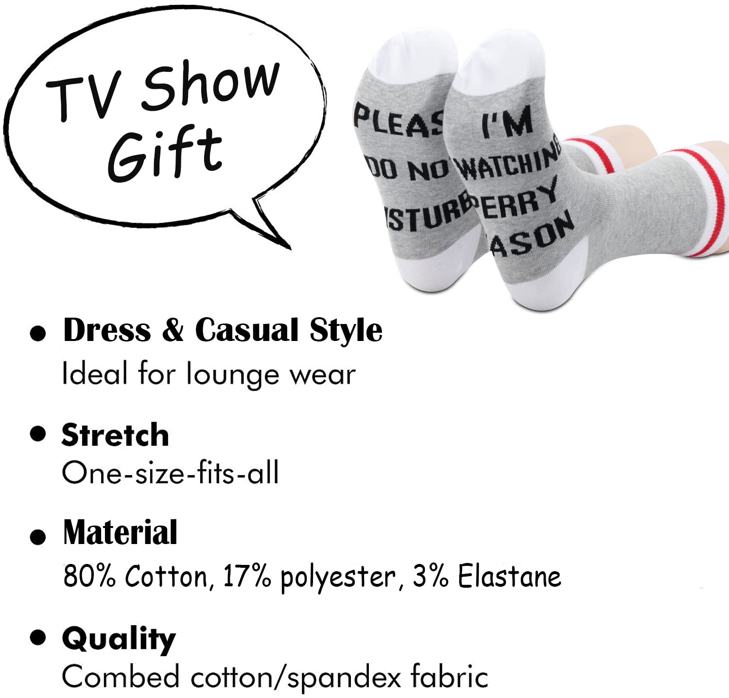 TSOTMO 2 Pairs Crime TV Show Socks - Gifts for Crime Series Fans - Perfect for Binge-Watching, Themed Parties & Fan Collections