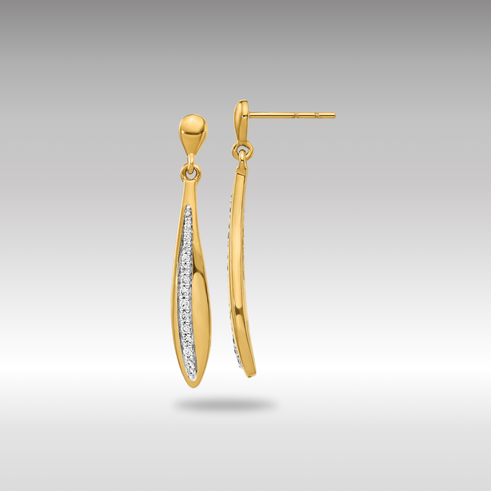 14K Gold Diamond Stud Earrings for Women - Elegant Post Earrings EM4340 025 YA - Perfect for Weddings, Parties & Everyday Wear