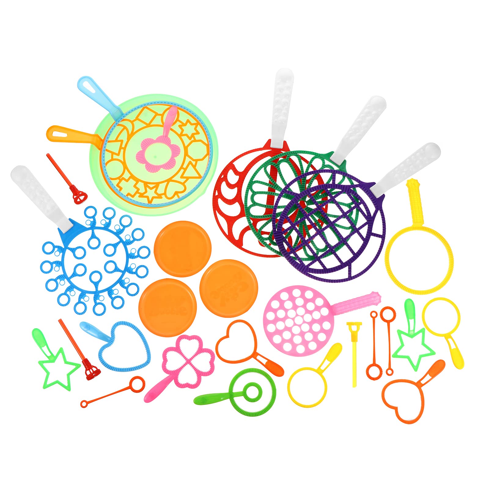 PRETYZOOM 28Pcs Colorful Big Bubble Wands Kit - Giant Bubble Maker for Kids Outdoor Games, Birthday Party Favors, Summer Backyard Fun, Family Park Activities