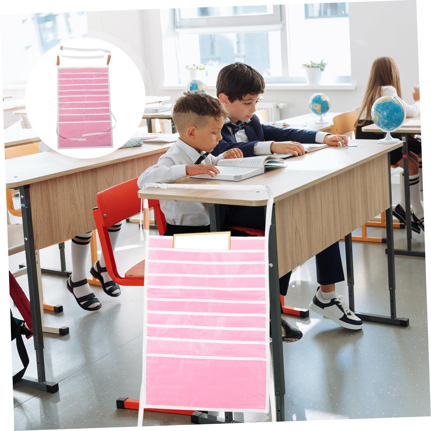 TOPBATHY Hanging Book Organizer Bag - Desk Storage Pouch for Books, Notebooks & School Supplies - Perfect for Student Desks, Dorm Rooms & Home Office Organization