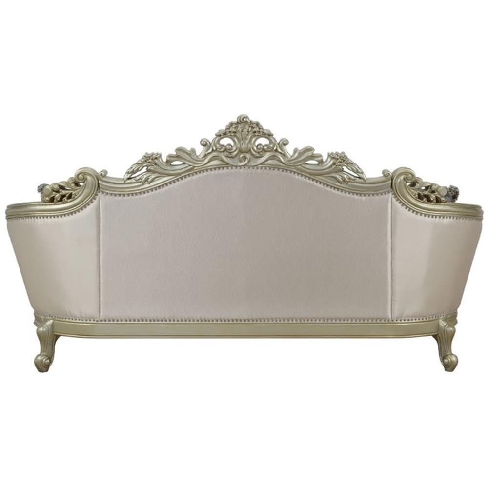 Acme Gorsedd Cream Fabric Sofa with Pillows - Living Room Luxury