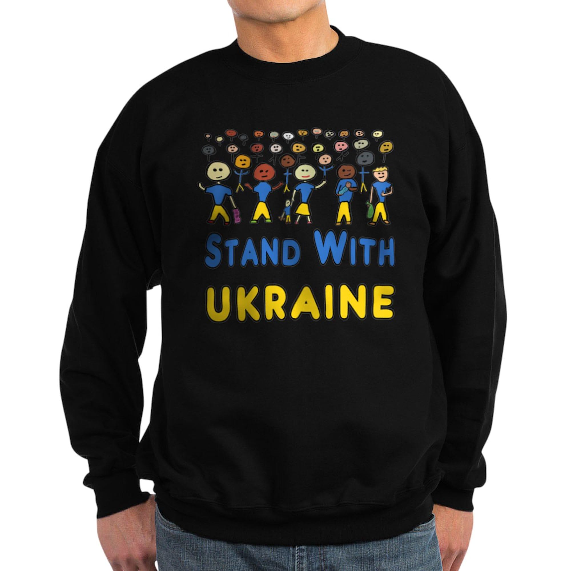 Stand with Ukraine Sweatshirt - Classic Crew Neck Pullover | Unisex Casual Wear for Support & Awareness | Perfect for Protests, Fundraisers & Everyday Solidarity