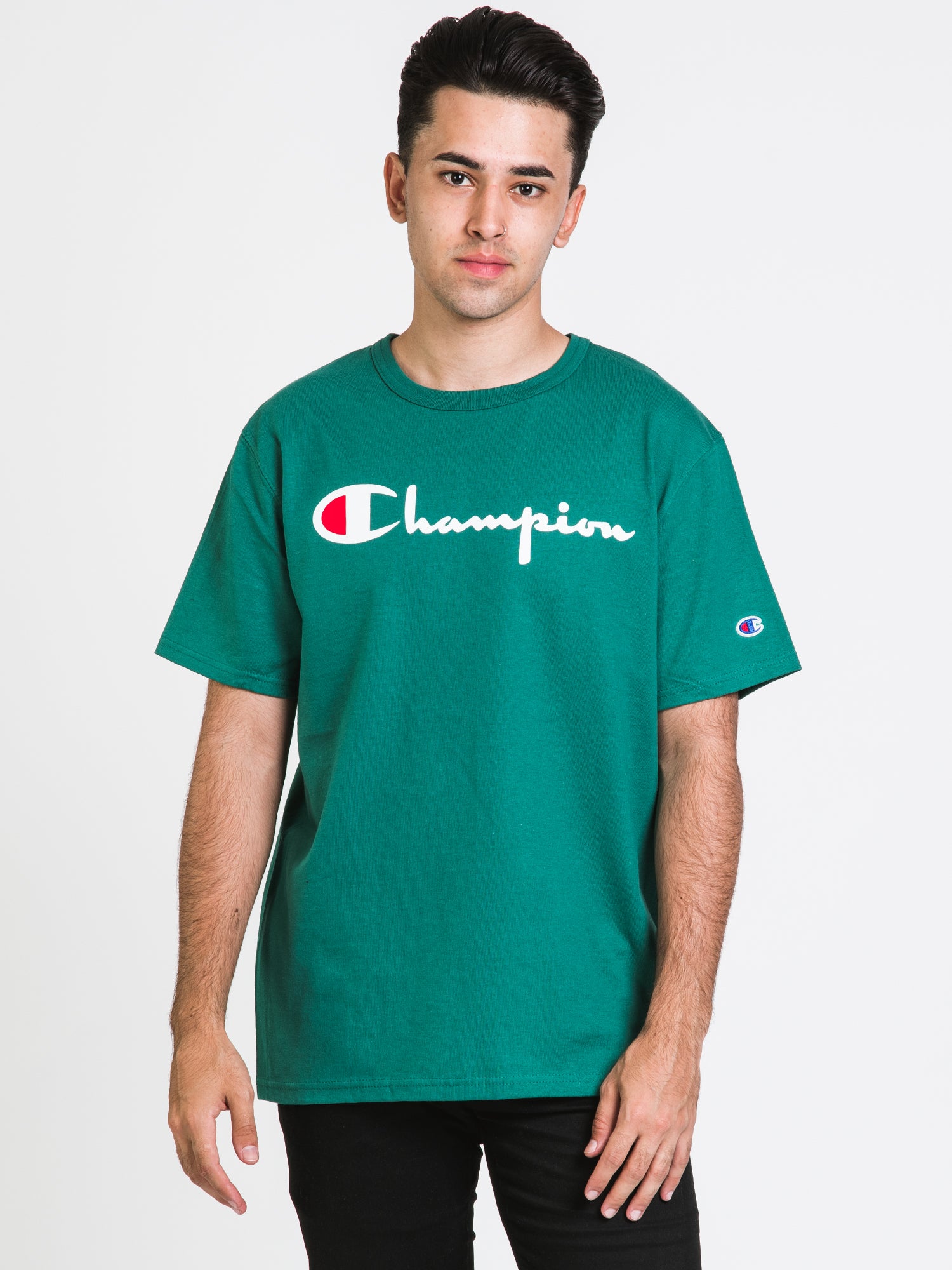 Champion Heritage Script Logo T-Shirt for Men & Women - Soft Cotton Casual Tee - Clearance Sale - Perfect for Gym, Streetwear & Everyday Outfits