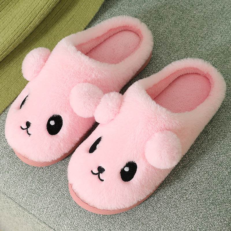 Cute Thick Sole Plush Slippers for Women - Soft & Cozy Indoor/Outdoor House Shoes - Perfect for Home, Lounge, and Dorm Comfort