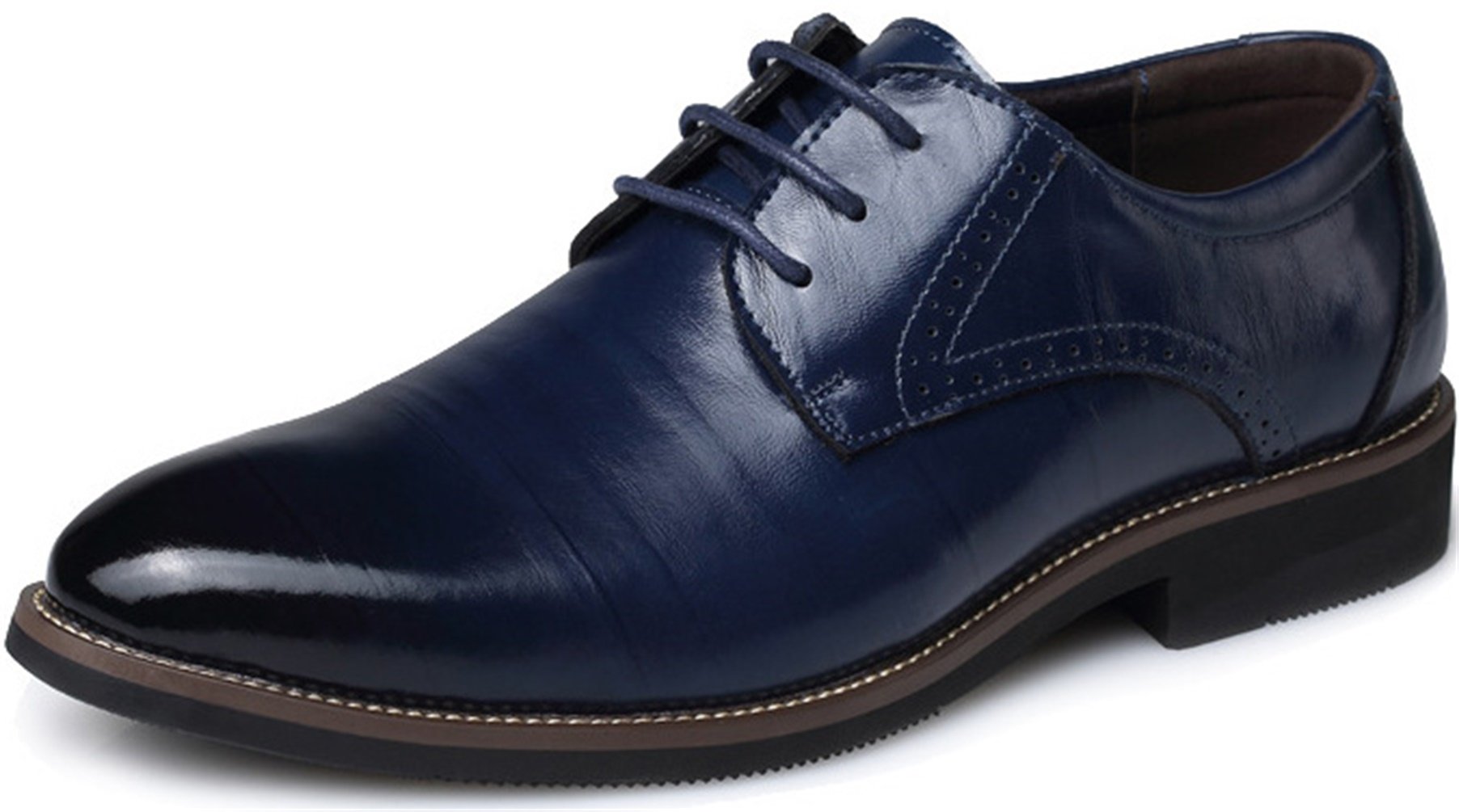 PPXID Men's Genuine Leather Oxford Dress Shoes - Classic Lace-Up Formal Business Shoes for Wedding, Tuxedo & Office Wear | Premium Comfort for Professional & Special Occasions