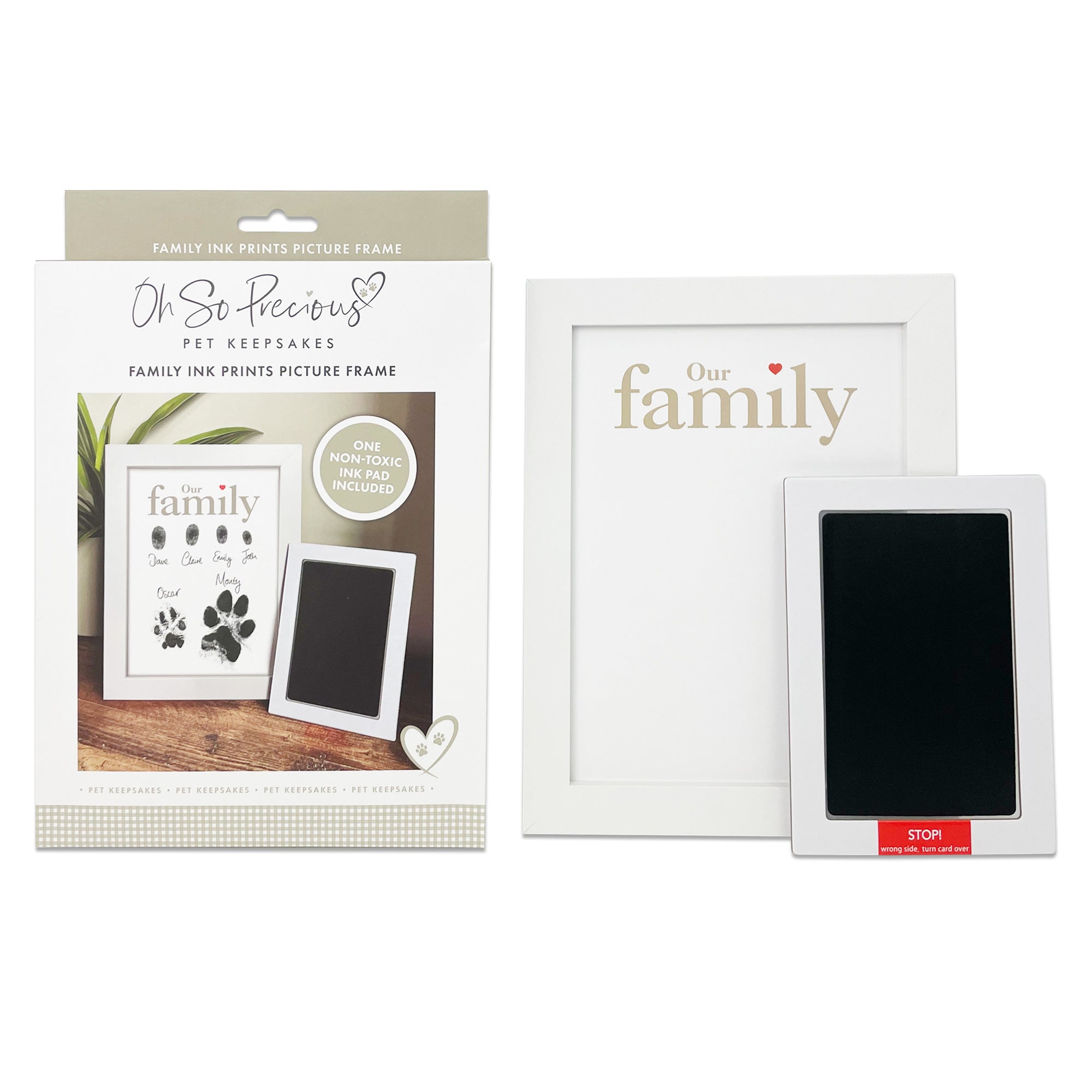 Personalized Family Hand & Paw Print Keepsake Frame with Ink Kit - Perfect for Pet Lovers, Baby's First Year, and Family Memories