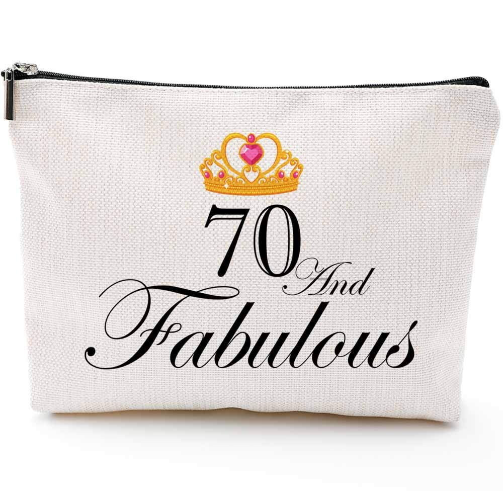 70th Birthday Gifts for Women - Travel Makeup Case for Parties & Travel