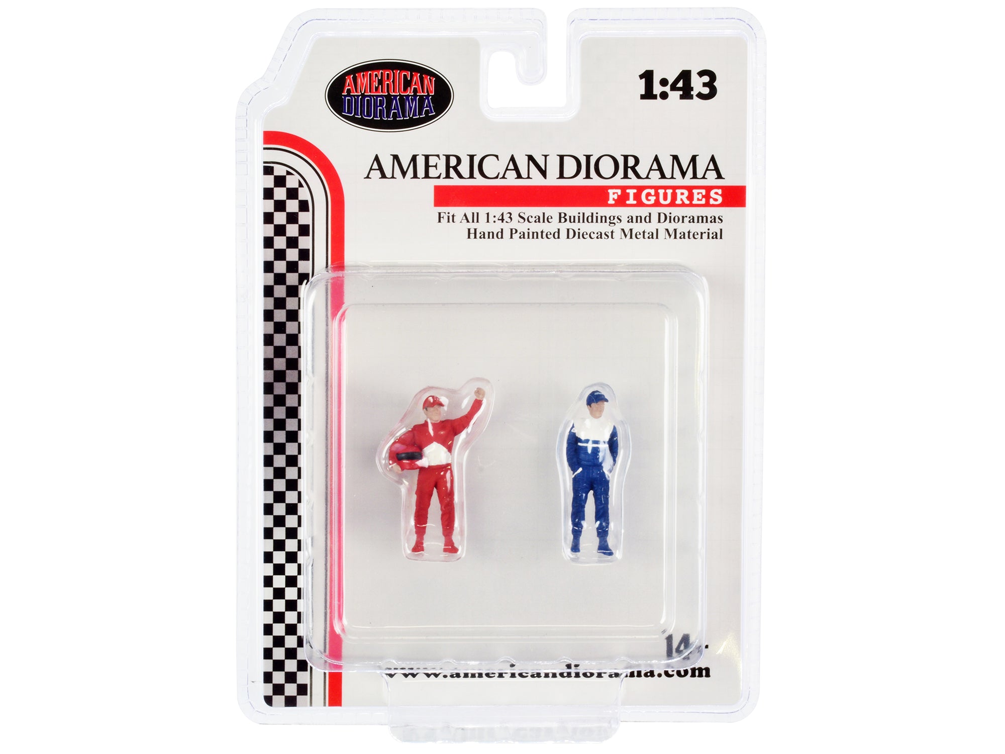 90's Racing Legends Diecast Figures Set of 2 - 1/43 Scale Model Cars by American Diorama - Perfect for Collectors & Display Cases