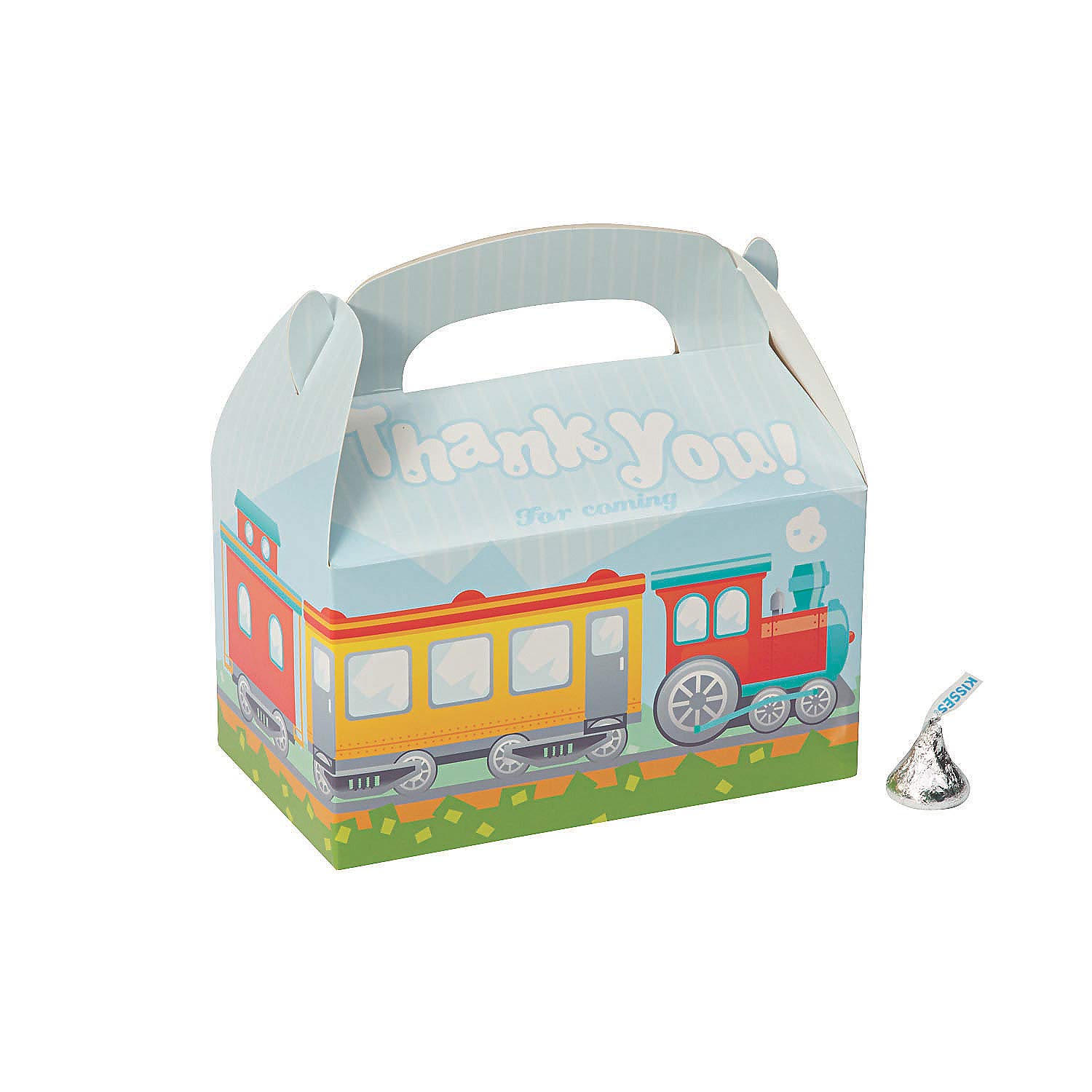 Fun Express Train Favor Box Set - 12 Piece Kids Party Supplies for Birthday, Baby Shower & Train Themed Events